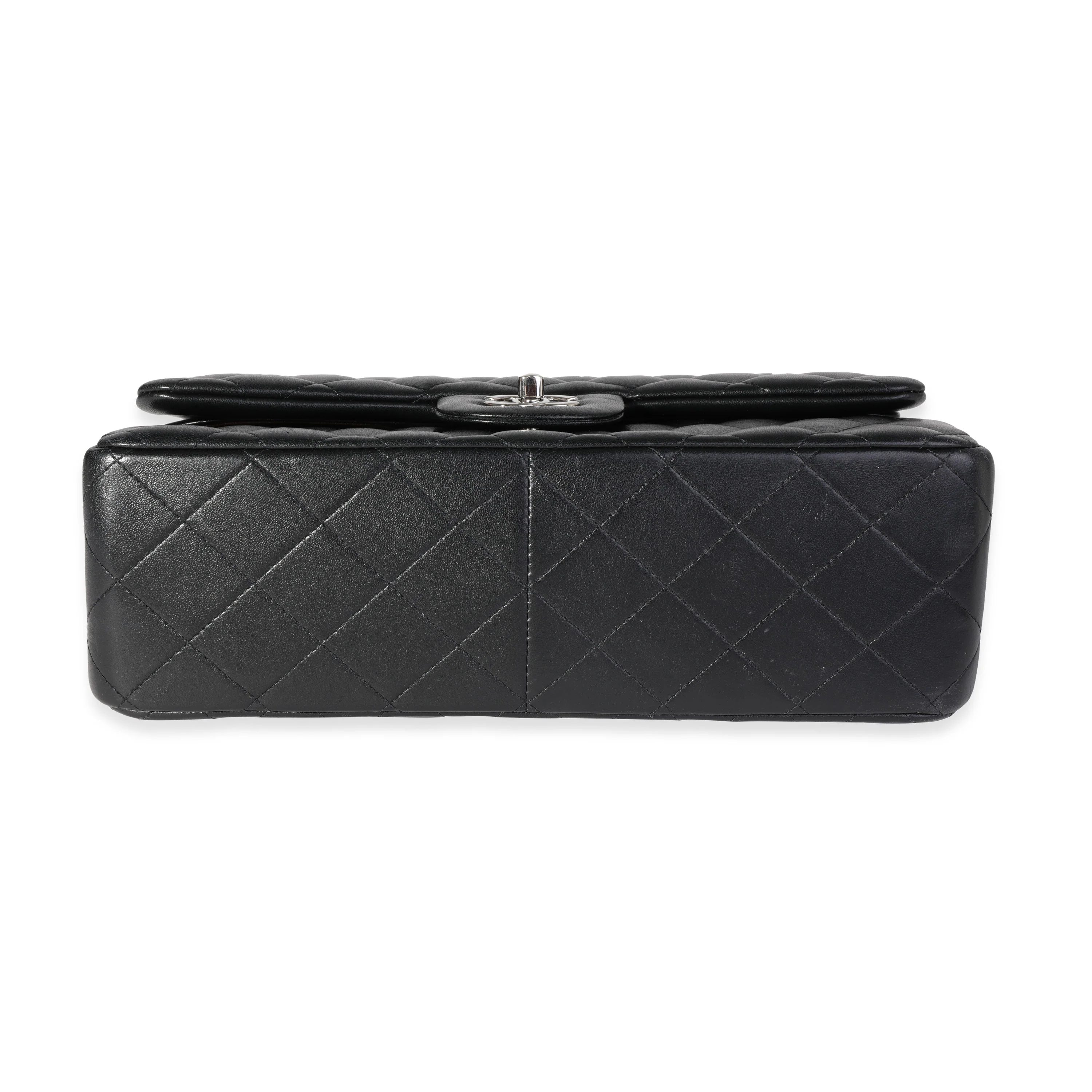 Black Quilted Lambskin Jumbo Classic Double Flap Bag - Image 5