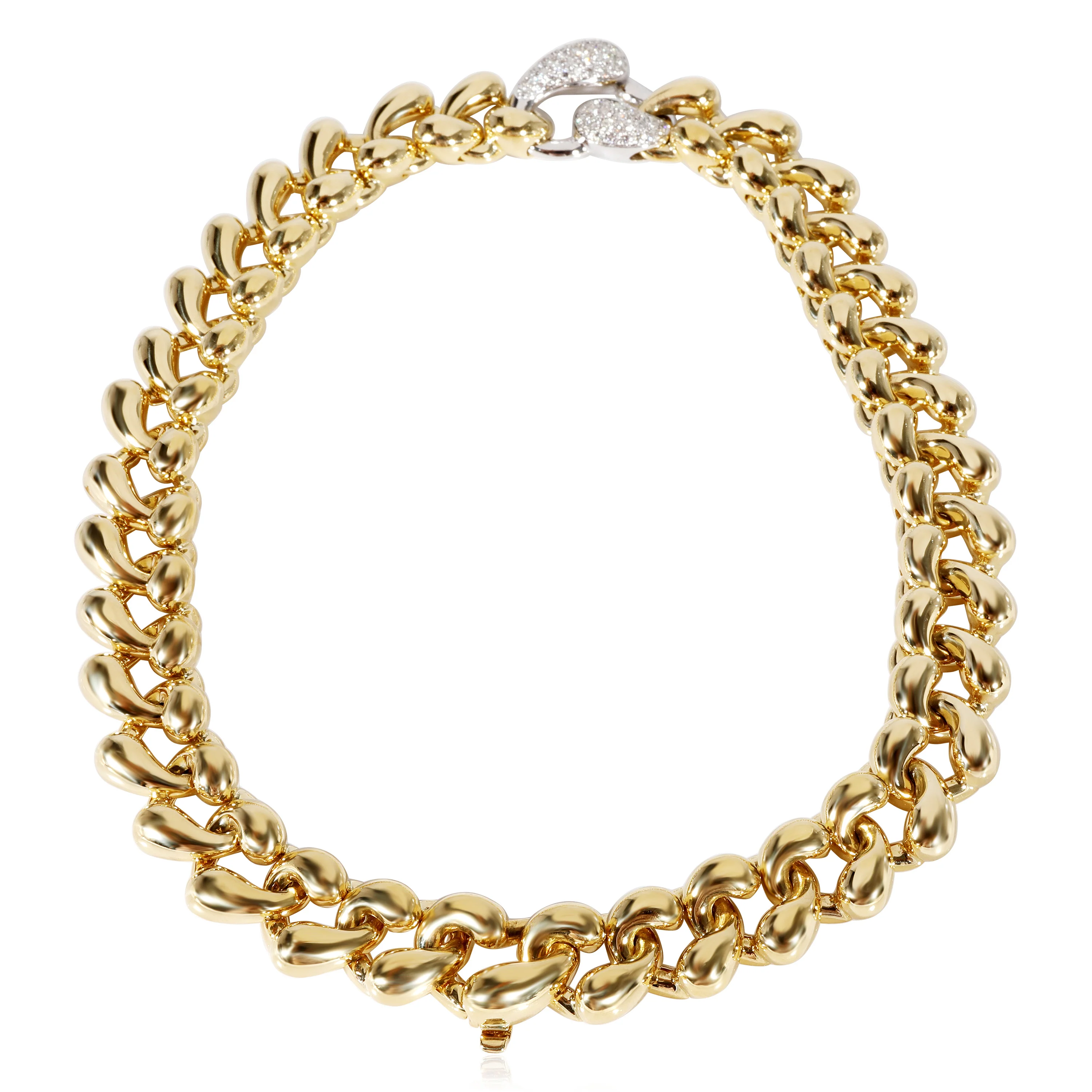 Albertus Gundorph Teardrop Chain Choker Necklace with diamonds in Gold 1.25 CTW - Image 3
