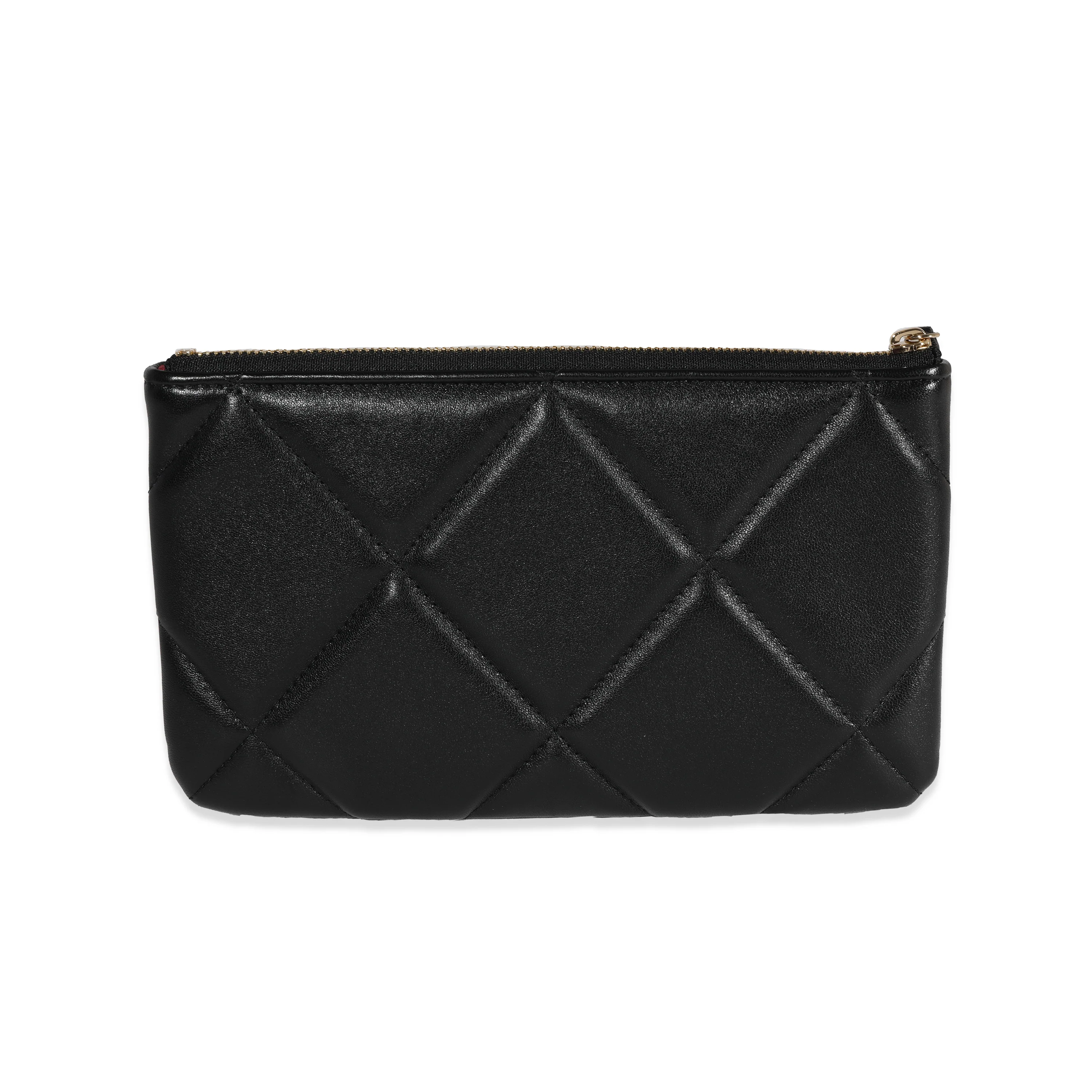 Black Lambskin Quilted Chanel 19 O Case - Image 3