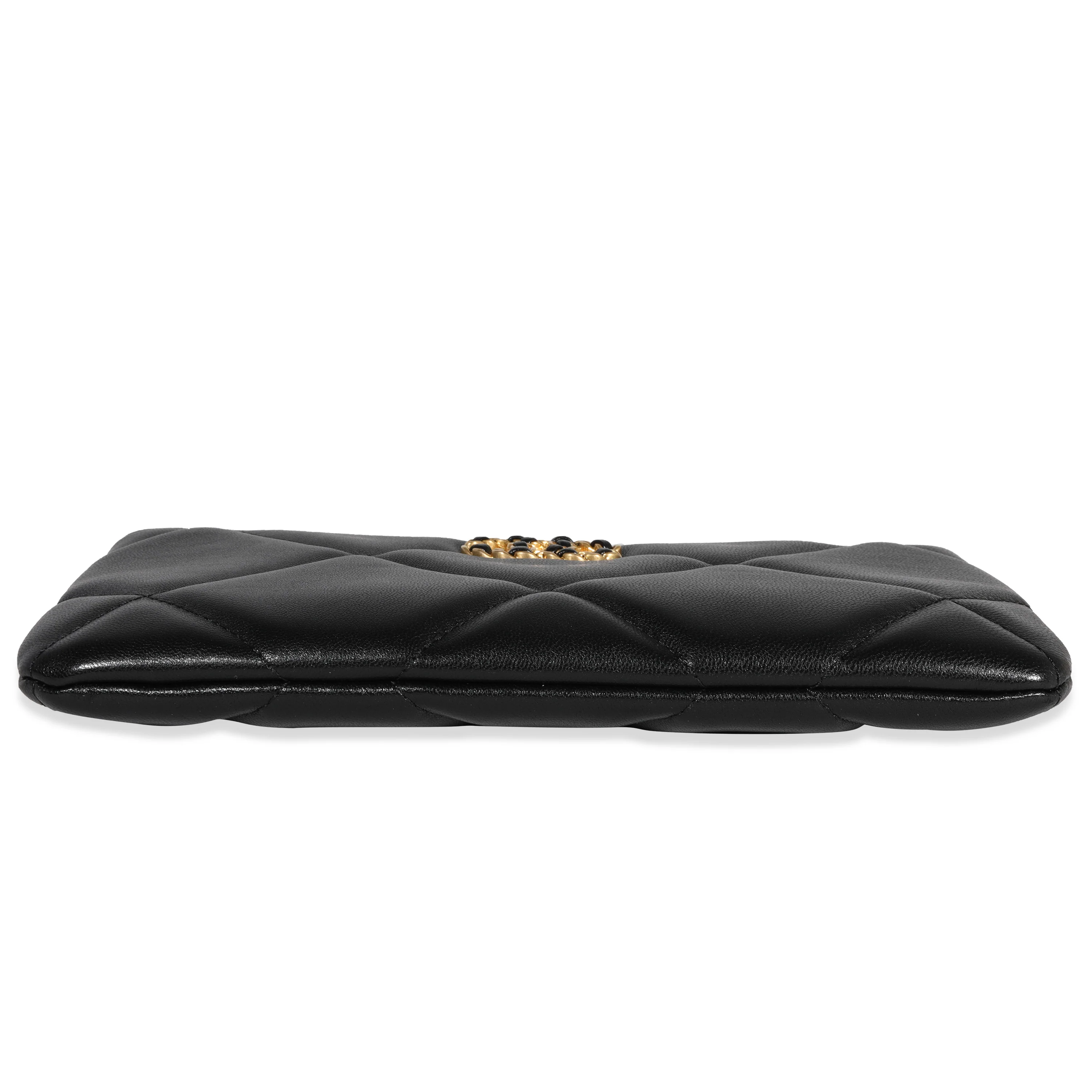 Black Lambskin Quilted Chanel 19 O Case - Image 5