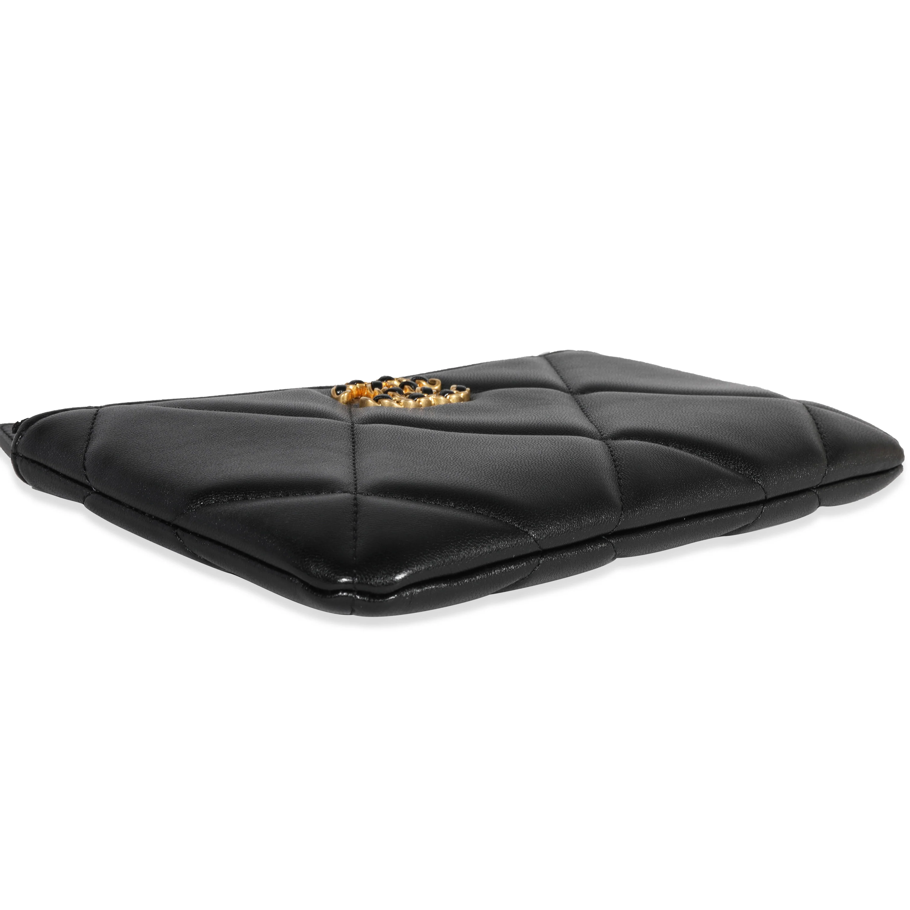 Black Lambskin Quilted Chanel 19 O Case - Image 6