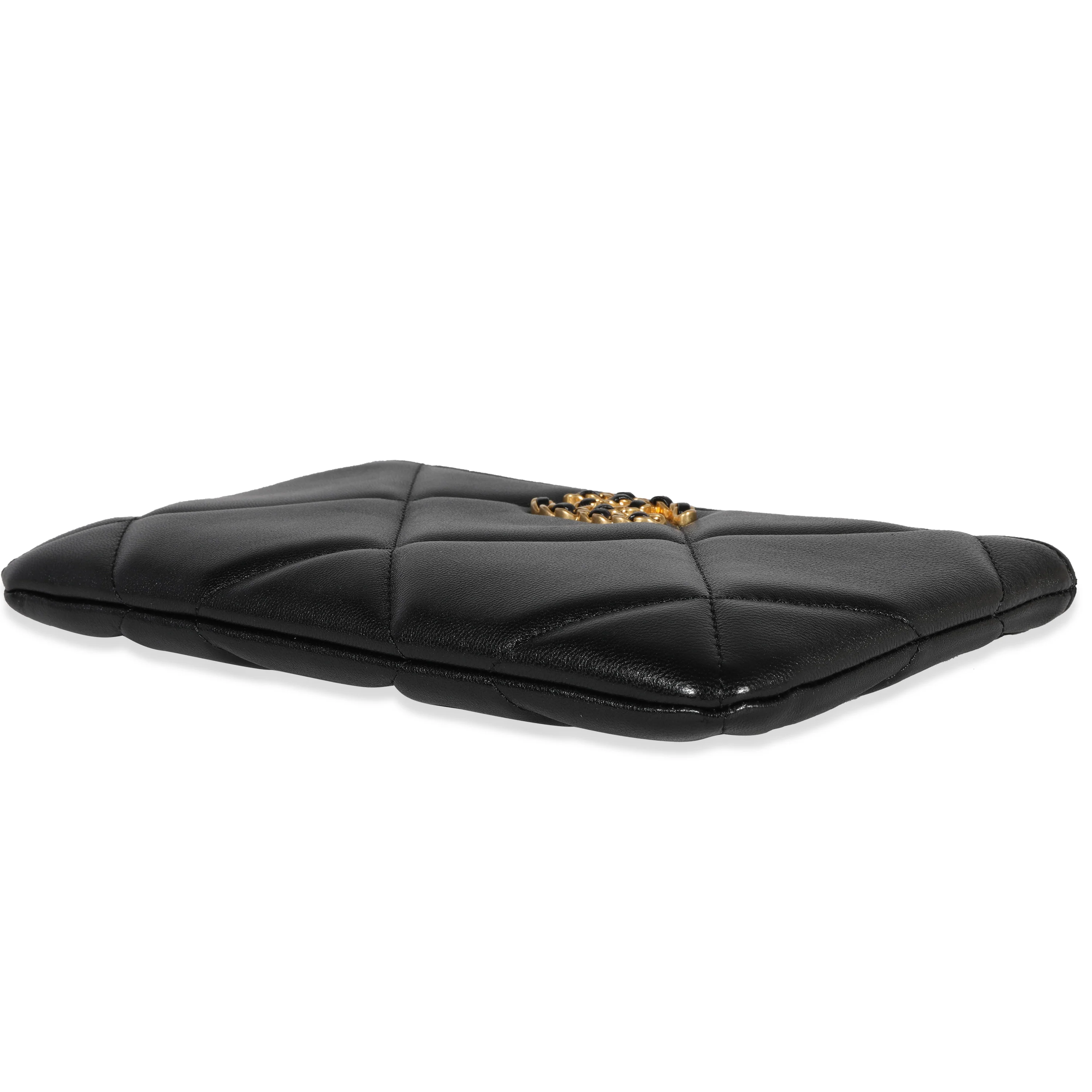 Black Lambskin Quilted Chanel 19 O Case - Image 7