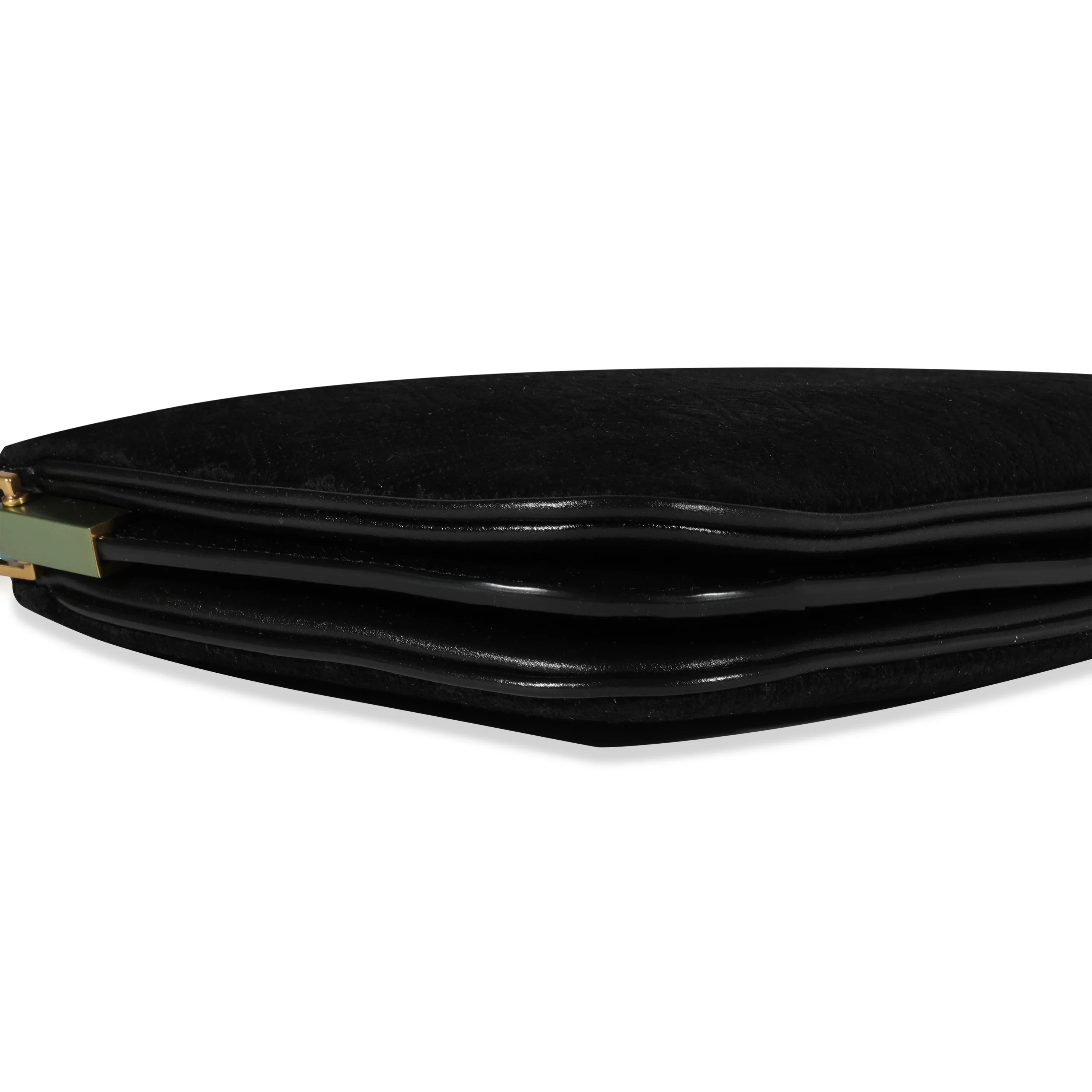 Black Suede & Leather All-Over Monogram Bag - Image 5