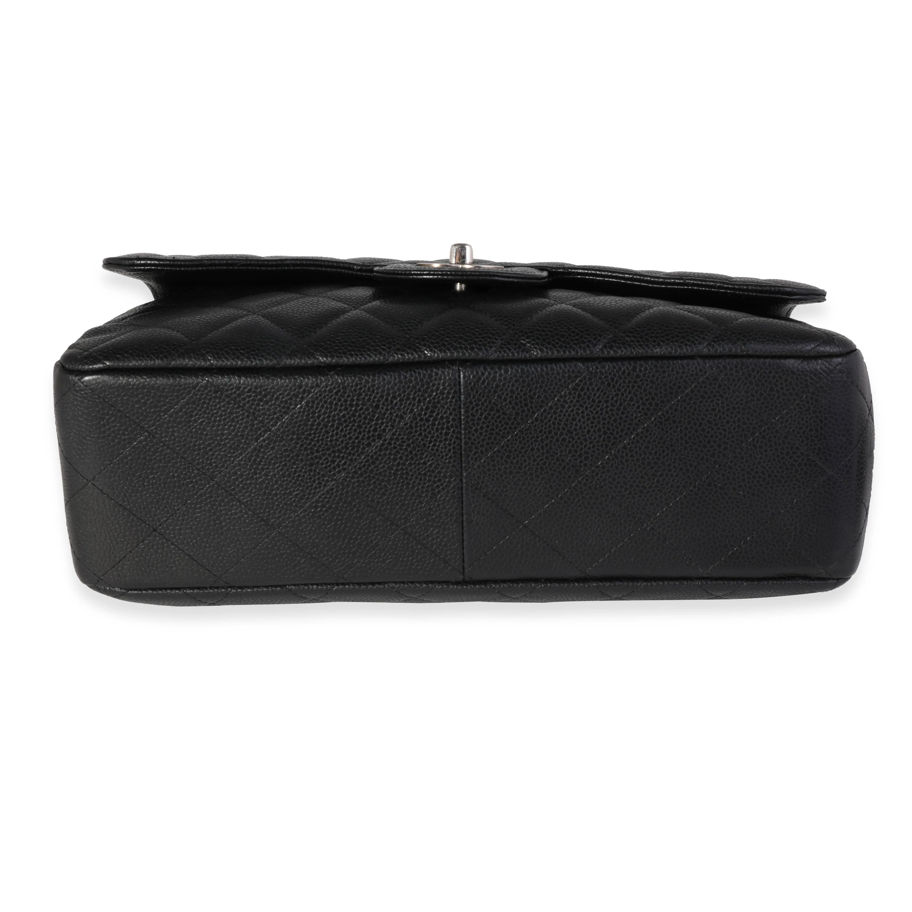 Chanel Black Quilted Caviar Jumbo Classic Single Flap Bag - Image 5