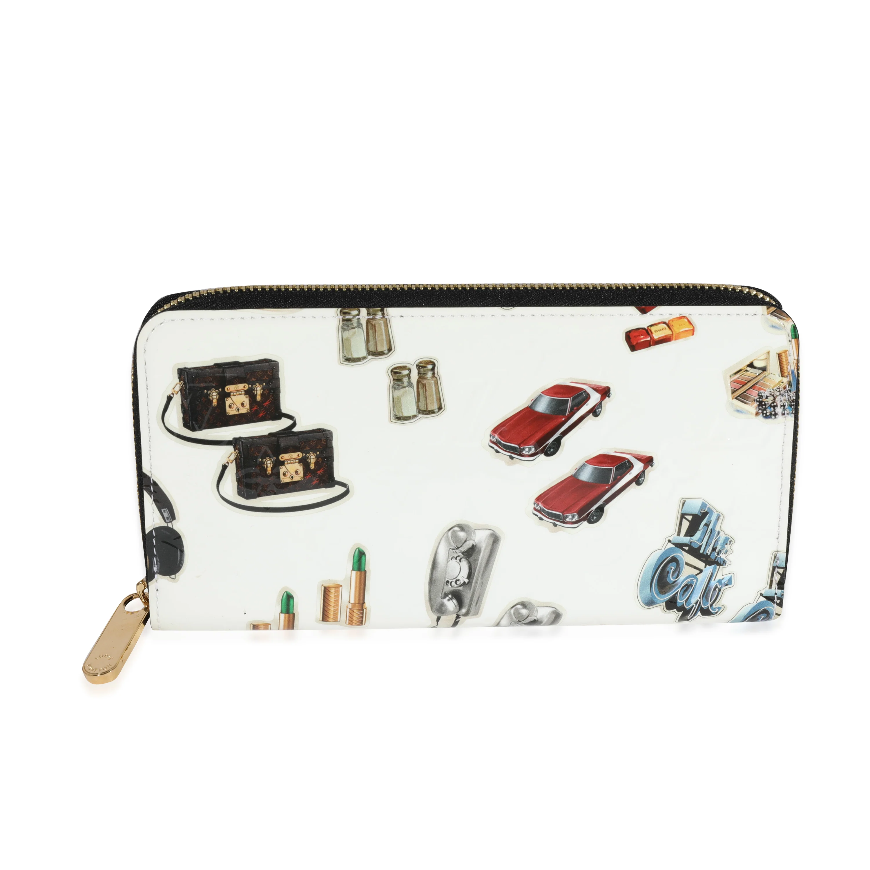 Louis Vuitton White Monogram Vernis Stickers Animation Wallet