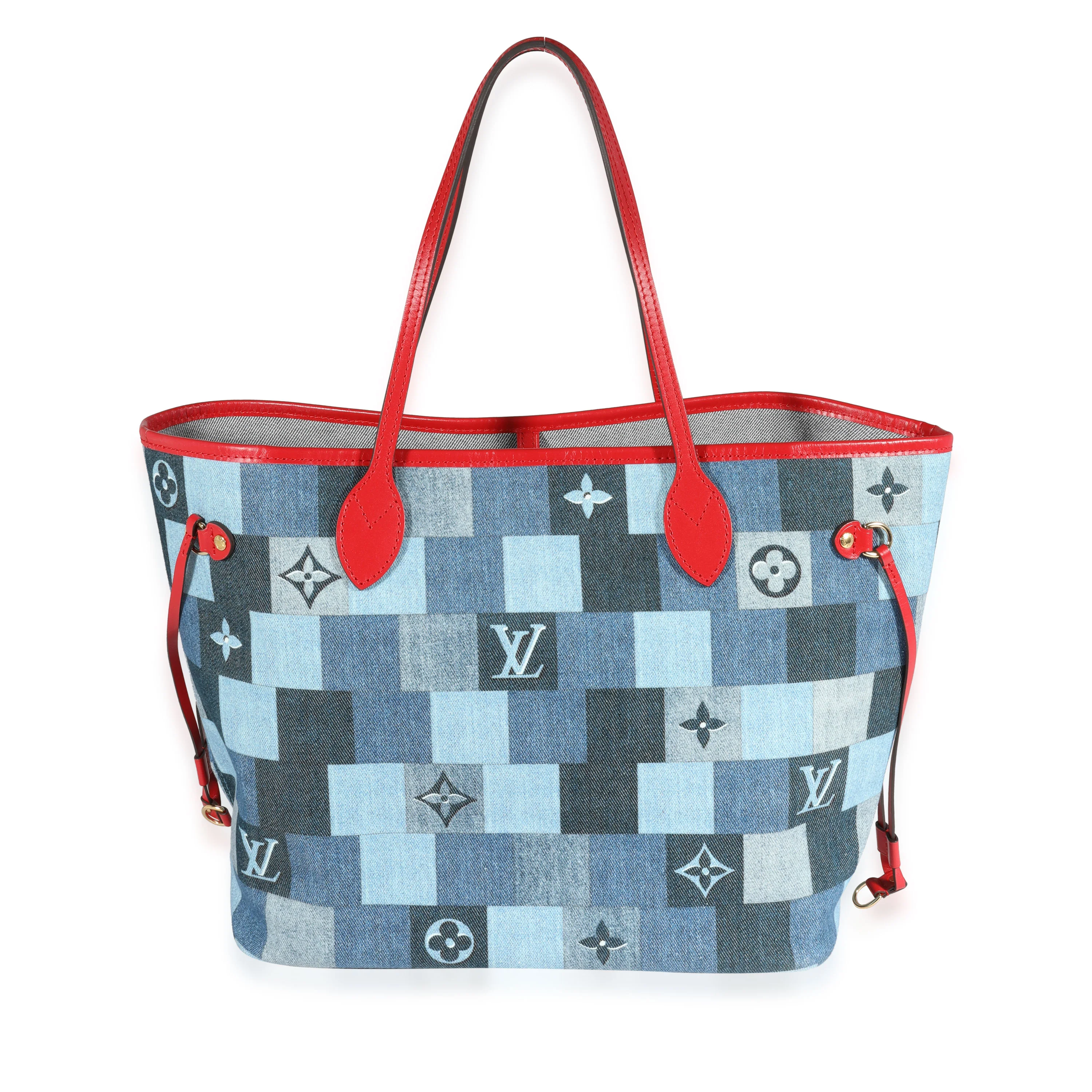 Louis Vuitton Blue Denim Monogram Patchwork Neverfull MM
