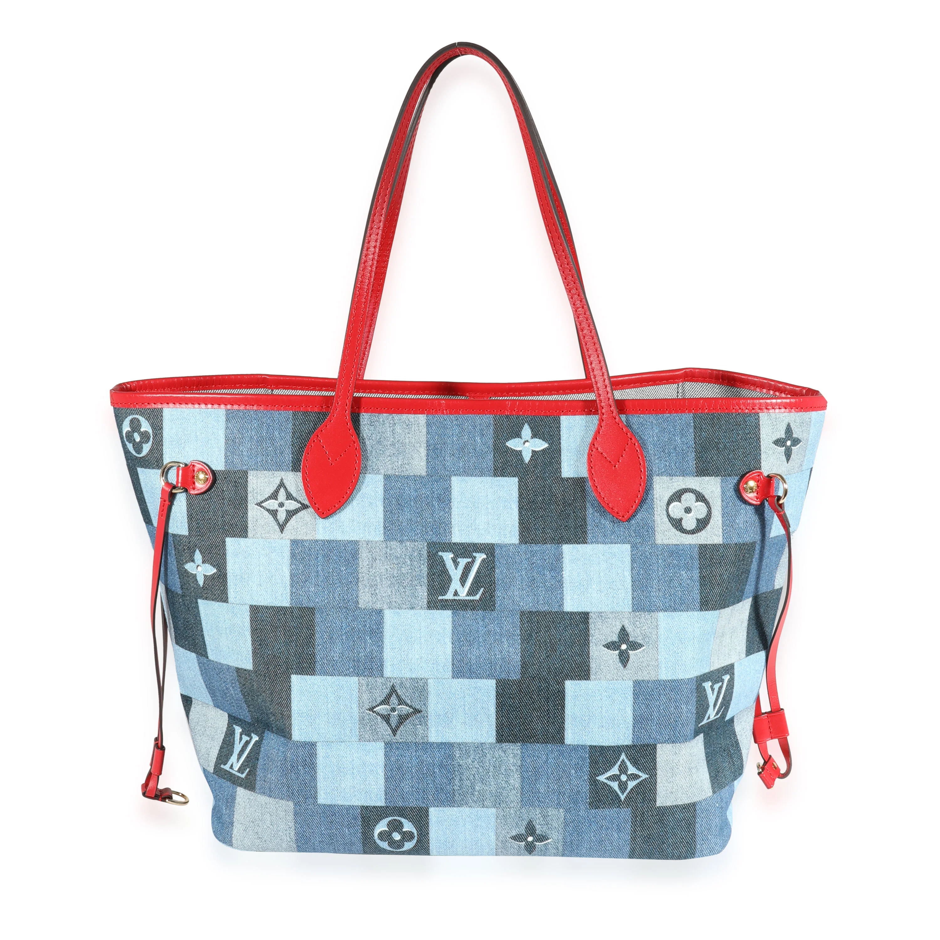 Louis Vuitton Blue Denim Monogram Patchwork Neverfull MM - Image 3
