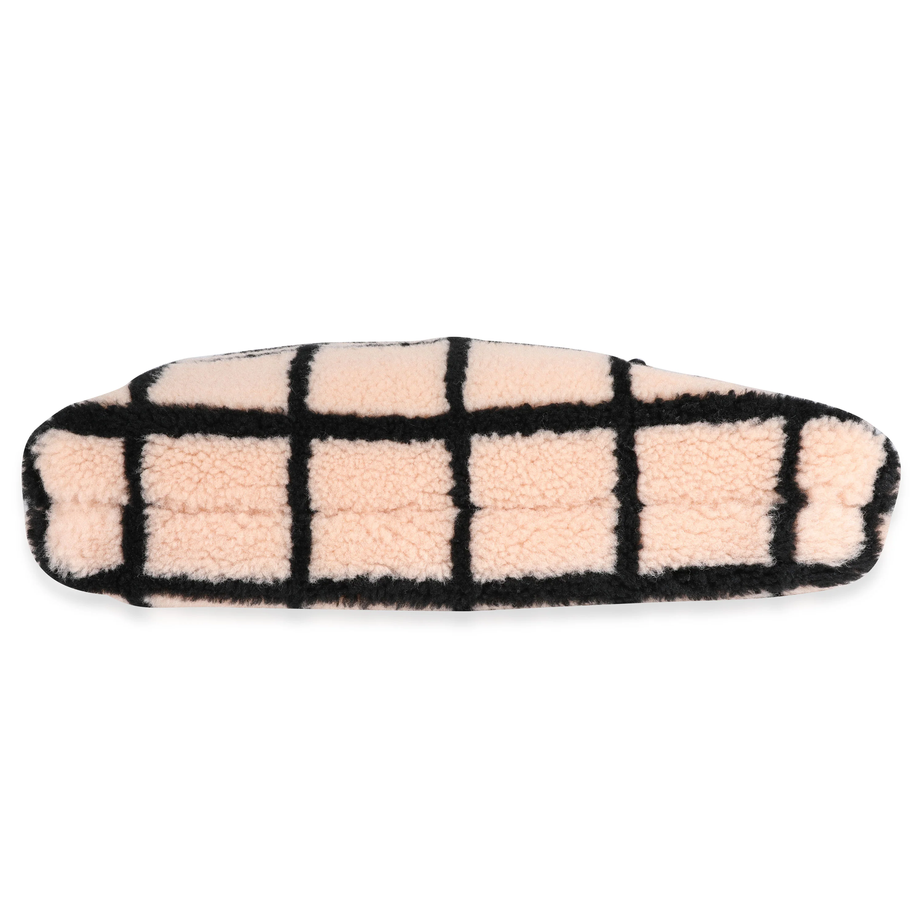 Peach & Black Shearling Shopping Tote - Image 3