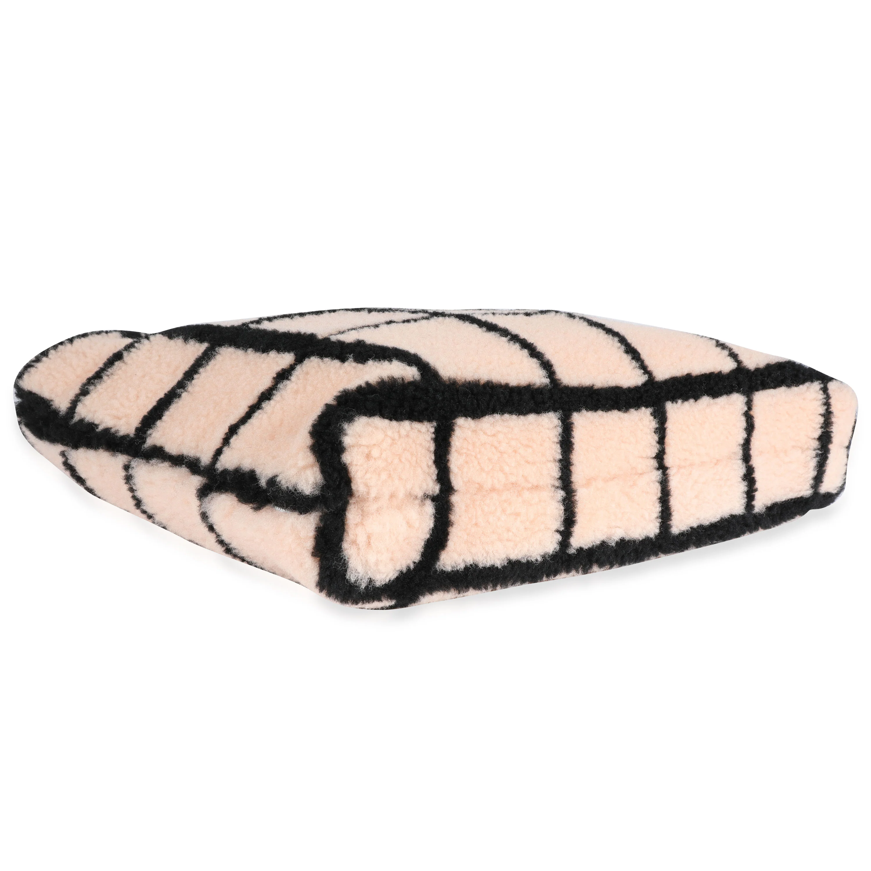 Peach & Black Shearling Shopping Tote - Image 4