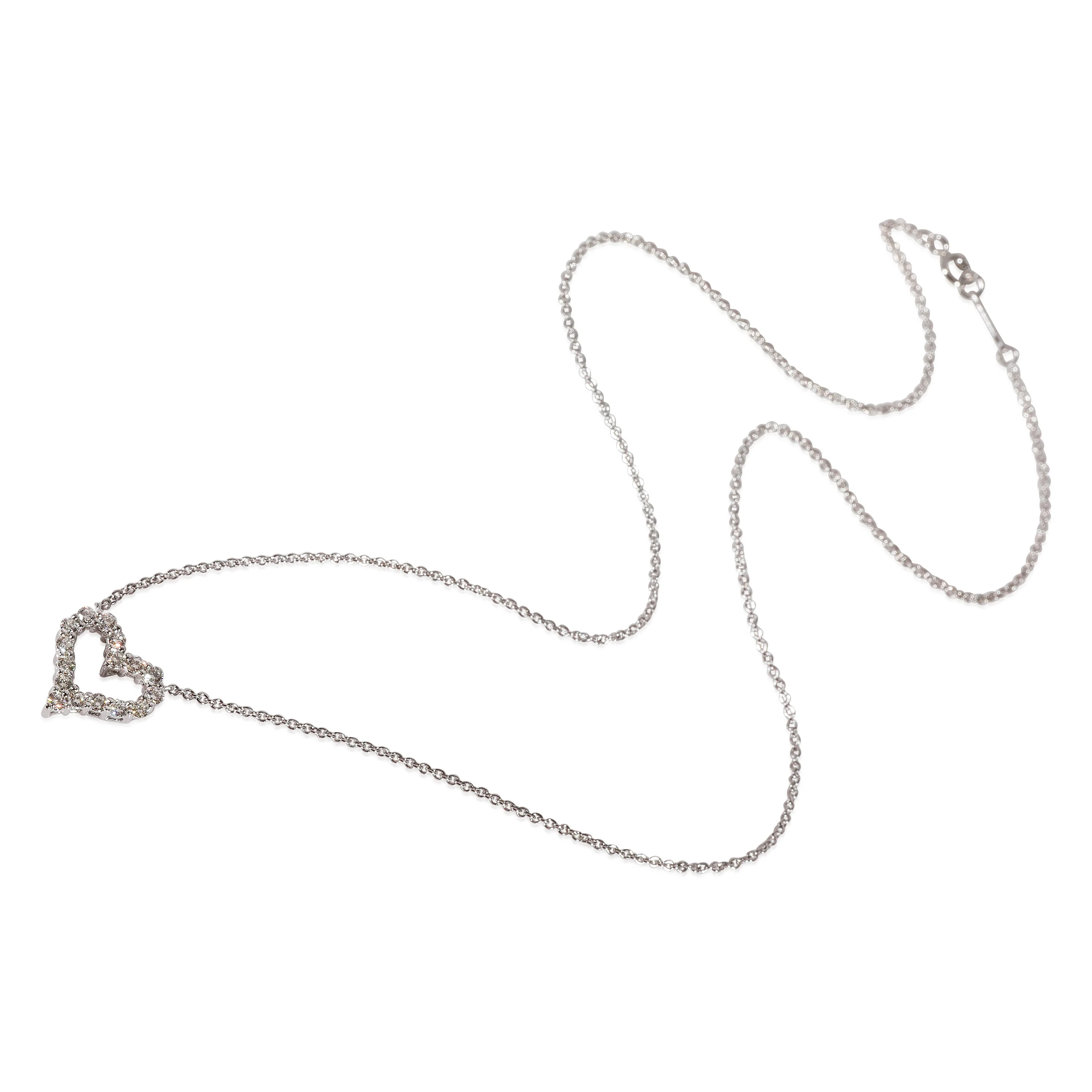 Platinum Tiffany & Co. Diamond Mini Open Heart Pendant 0.25 CTW - Image 3