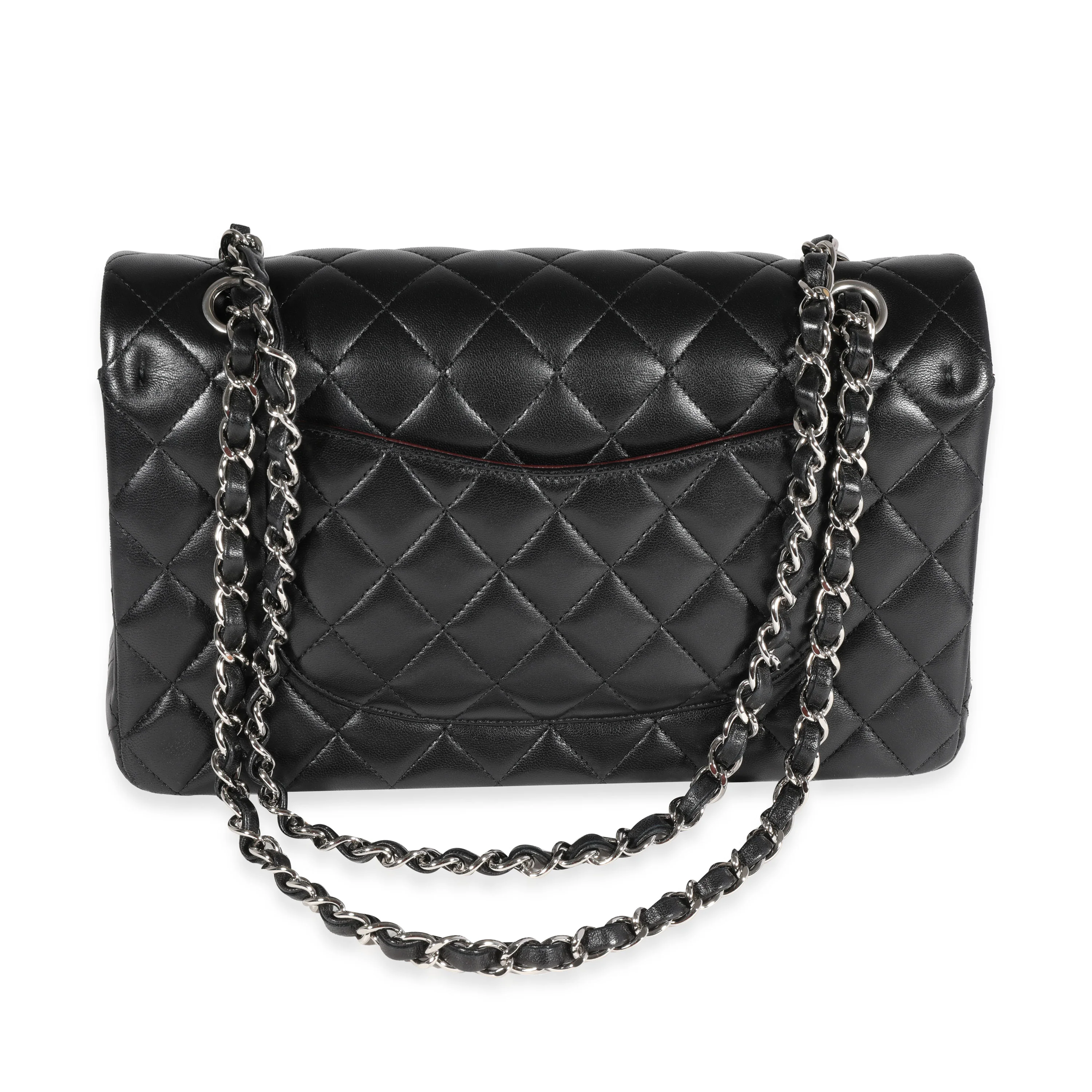 Chanel Black Quilted Lambskin Medium Classic Double Flap Bag - Image 3