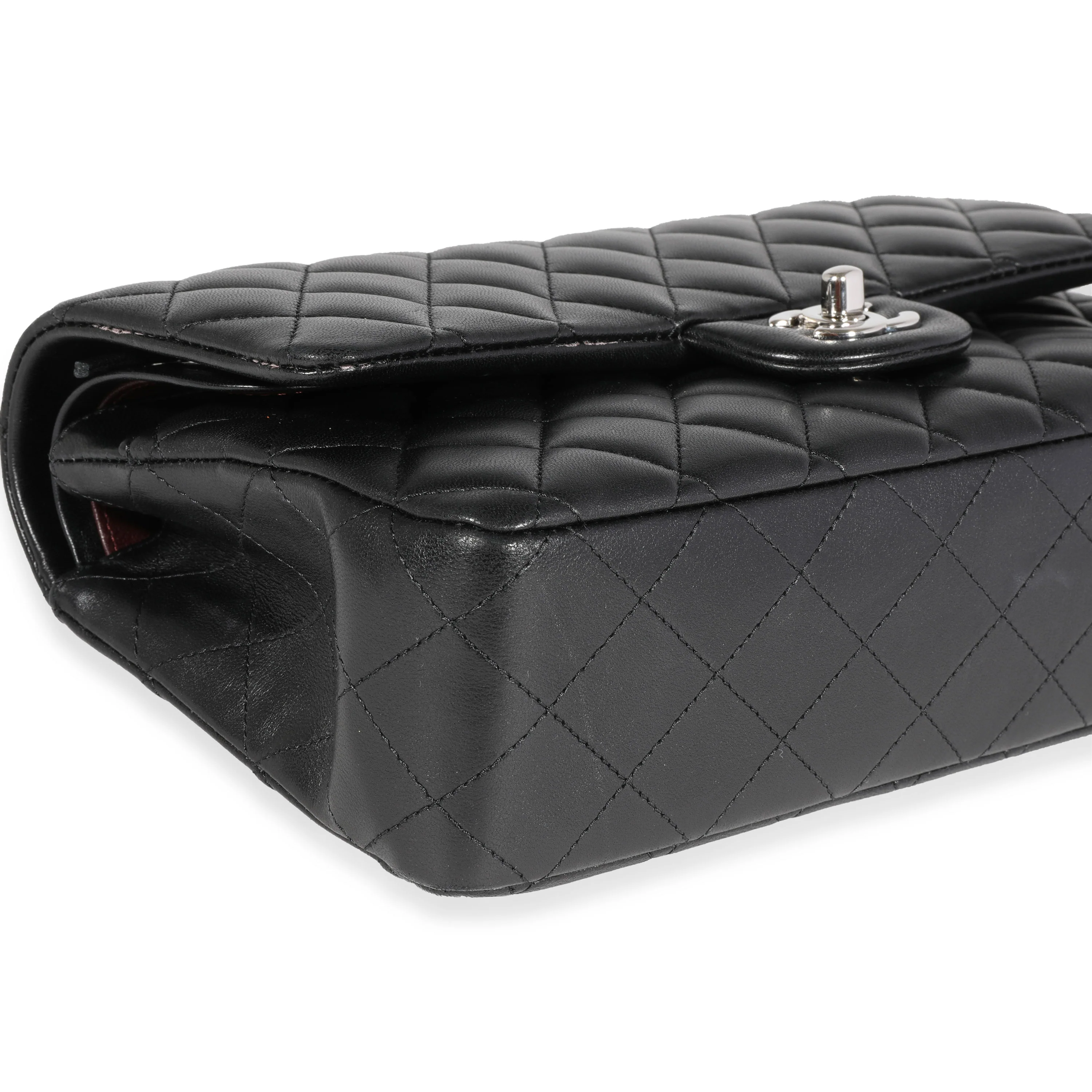 Chanel Black Quilted Lambskin Medium Classic Double Flap Bag - Image 7