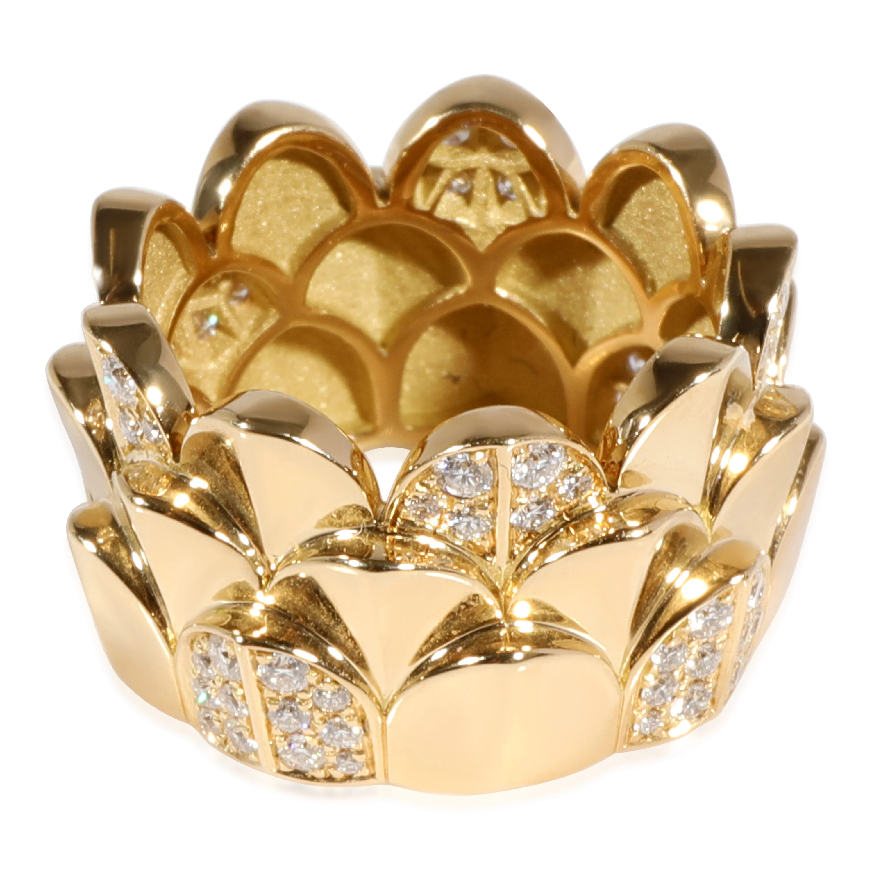 FRED Une Ile dOr Triple Layered Diamond Ring in 18k Yellow Gold 0.49 CTW - Image 2