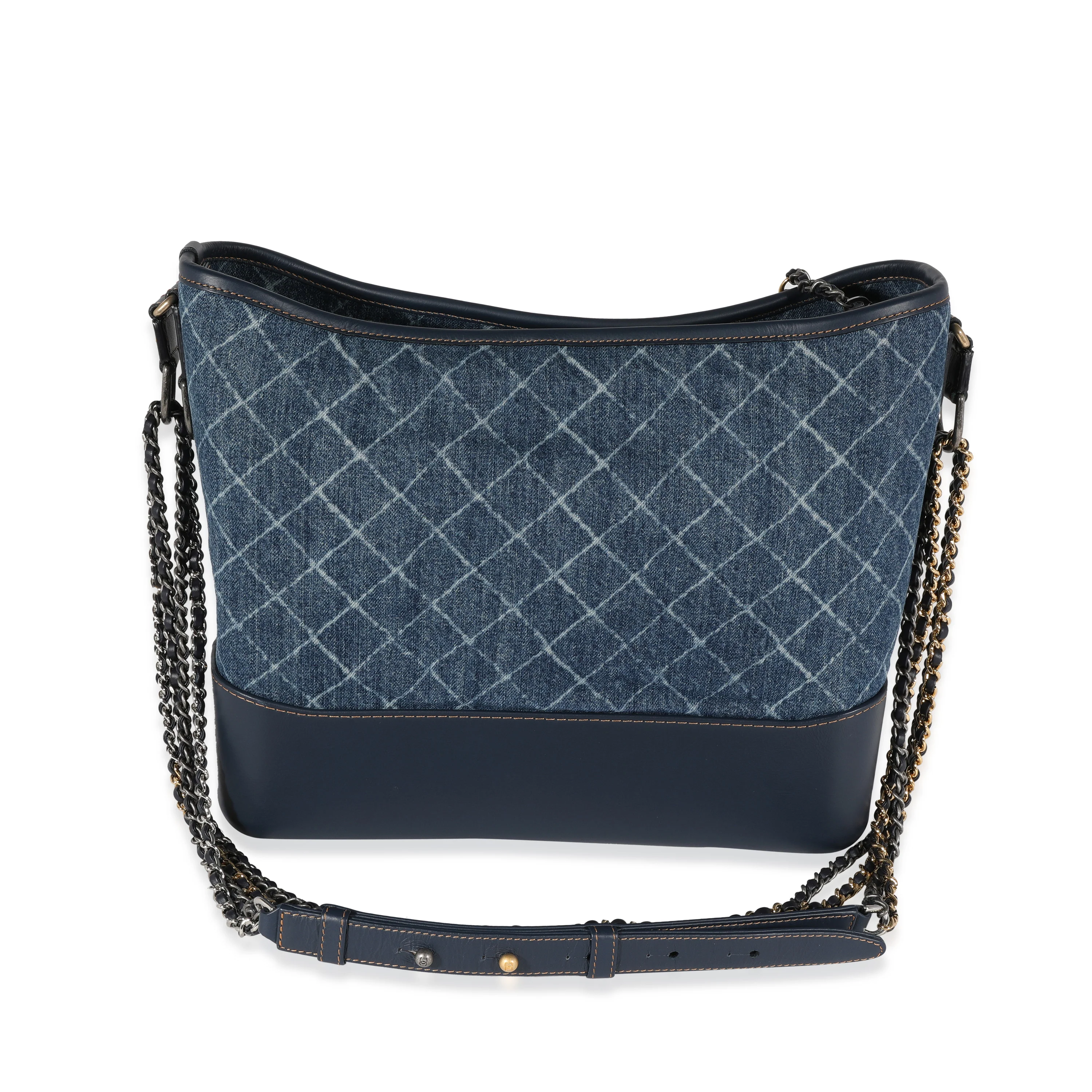 Chanel Blue Quilted Denim & Calfskin Large Gabrielle Hobo - Image 5