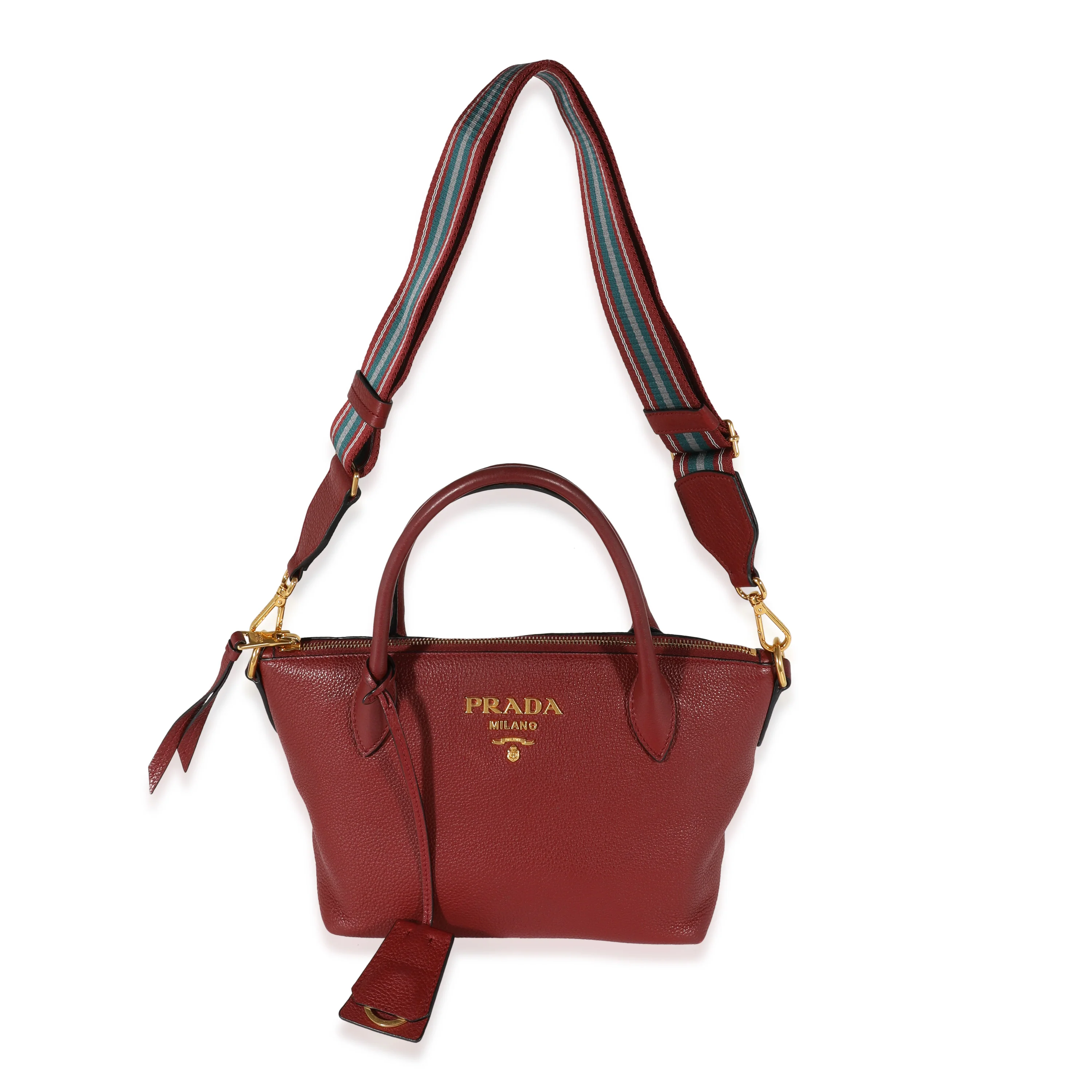 Prada Red Vitello Daino Leather Satchel - Image 3