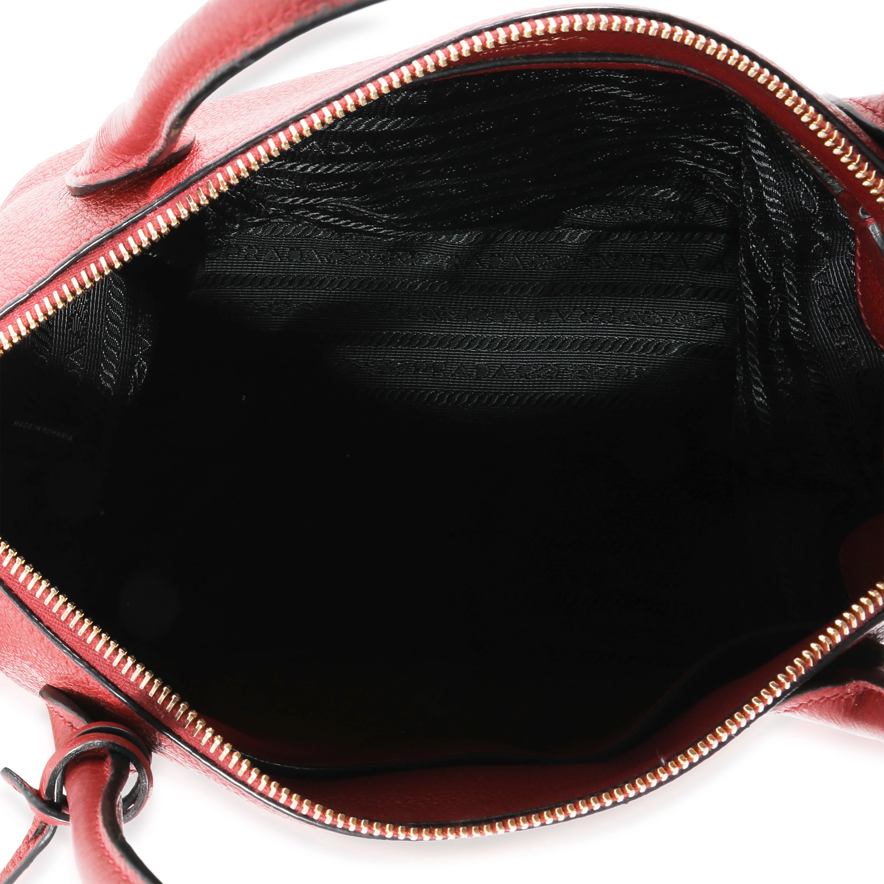 Prada Red Vitello Daino Leather Satchel - Image 8