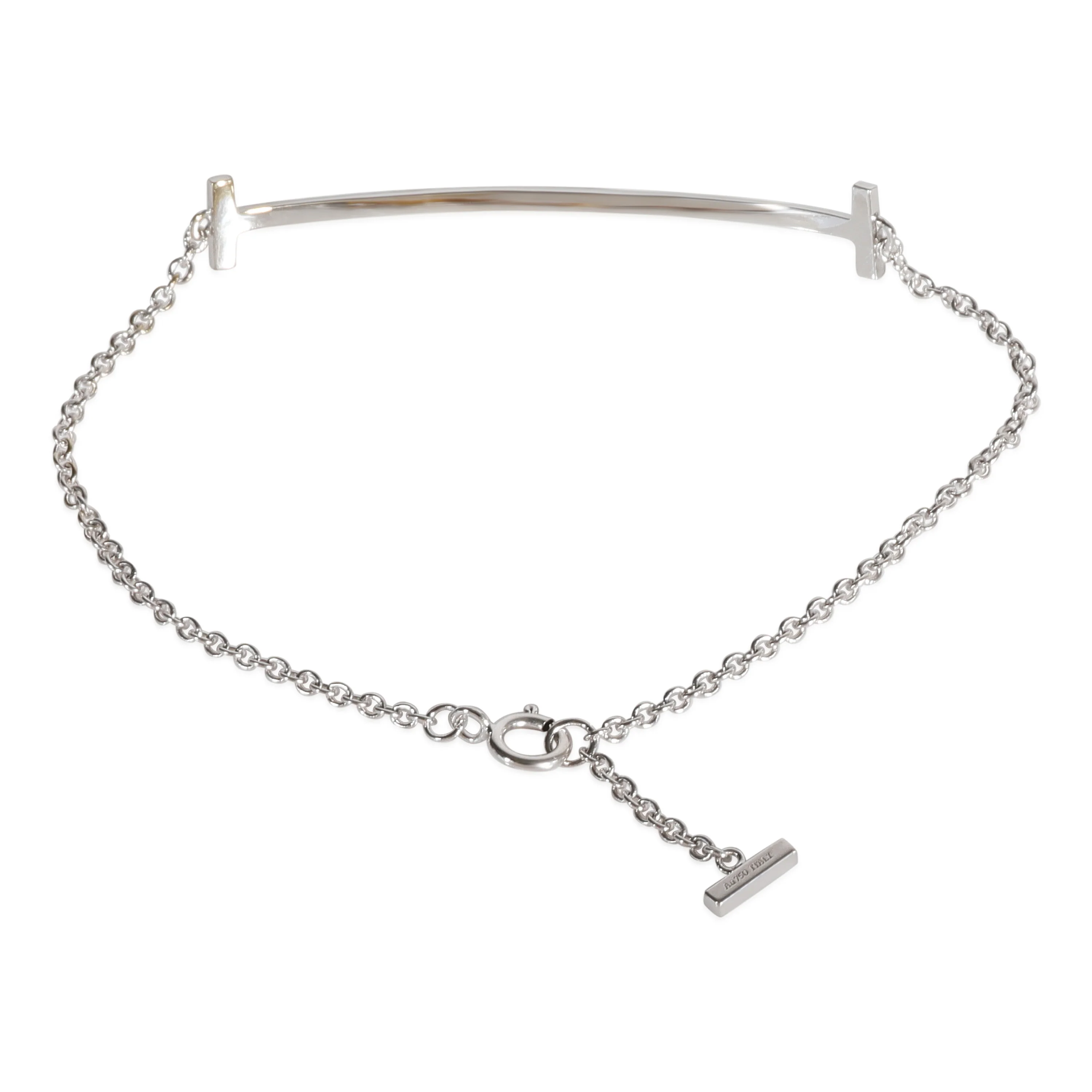 Tiffany & Co. Tiffany T Smile Diamond Bracelet in 18k White Gold 0.12 Ctw - Image 3