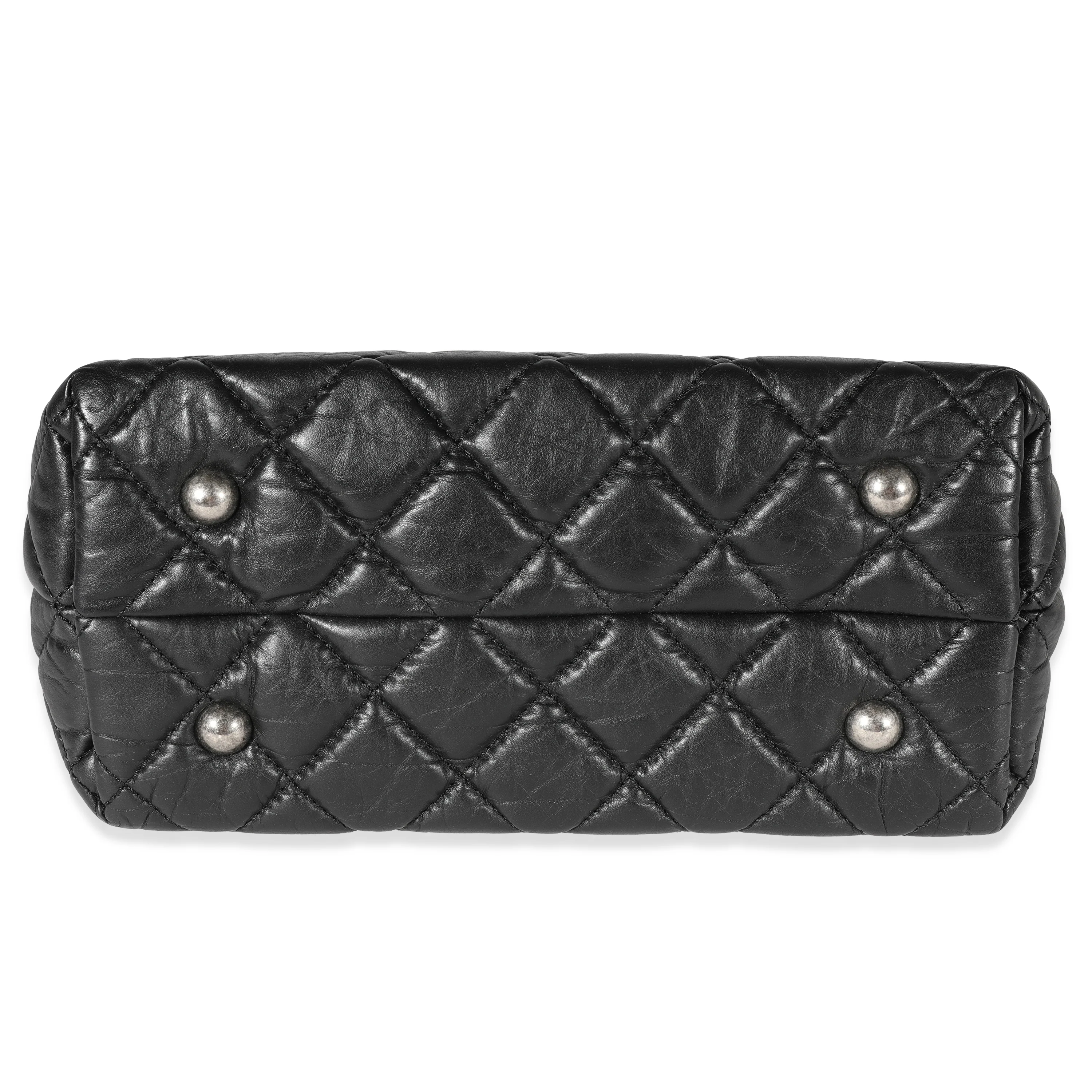 Black Quilted Aged Calfskin Reissue Shopping Tote - Image 5