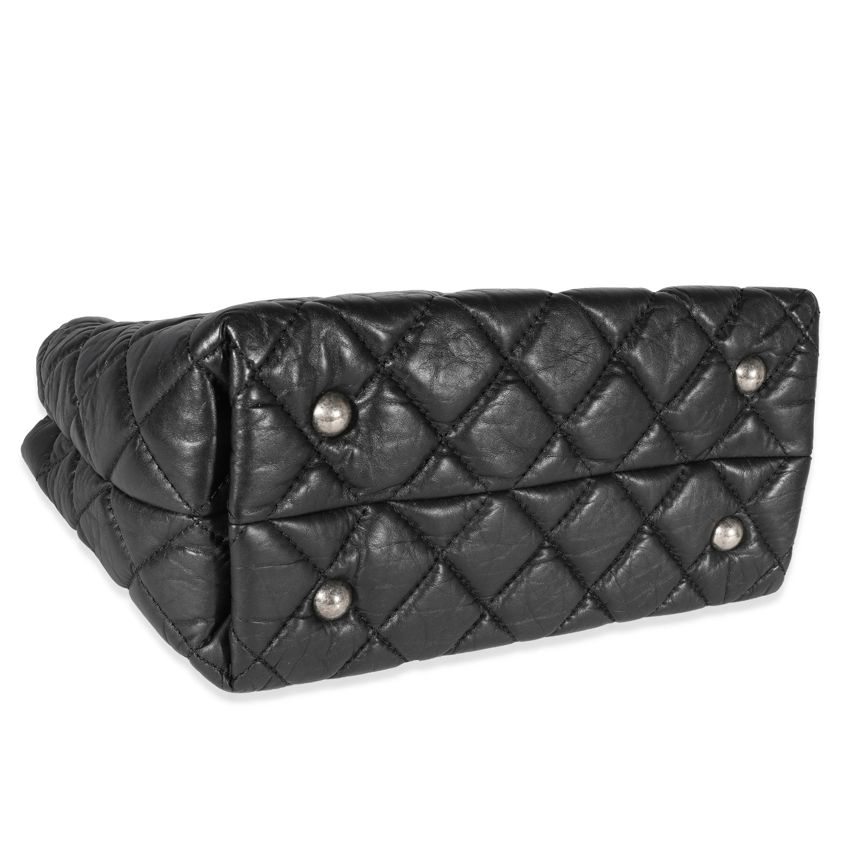 Black Quilted Aged Calfskin Reissue Shopping Tote - Image 6