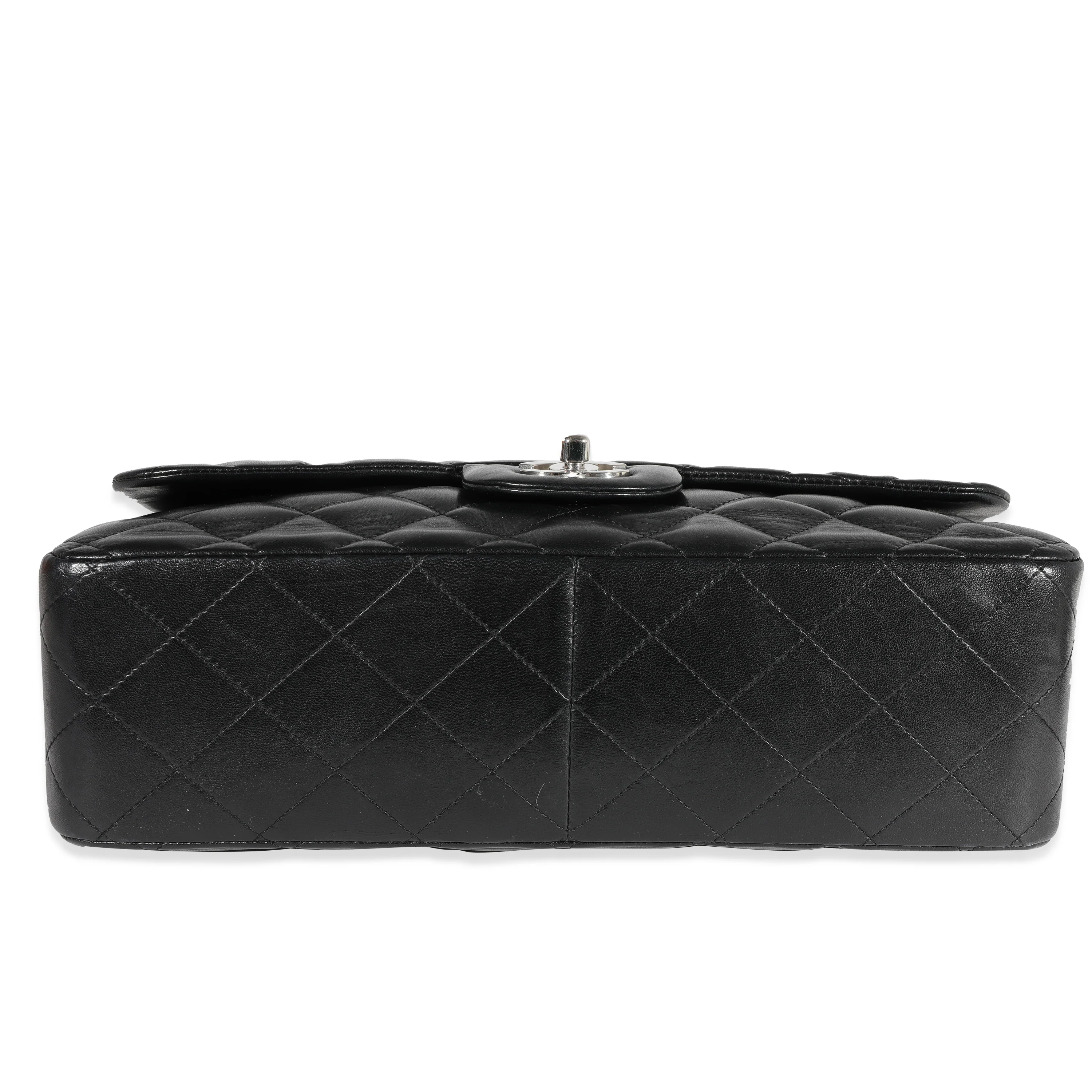 Black Quilted Lambskin Jumbo Classic Single Flap Bag - Image 4