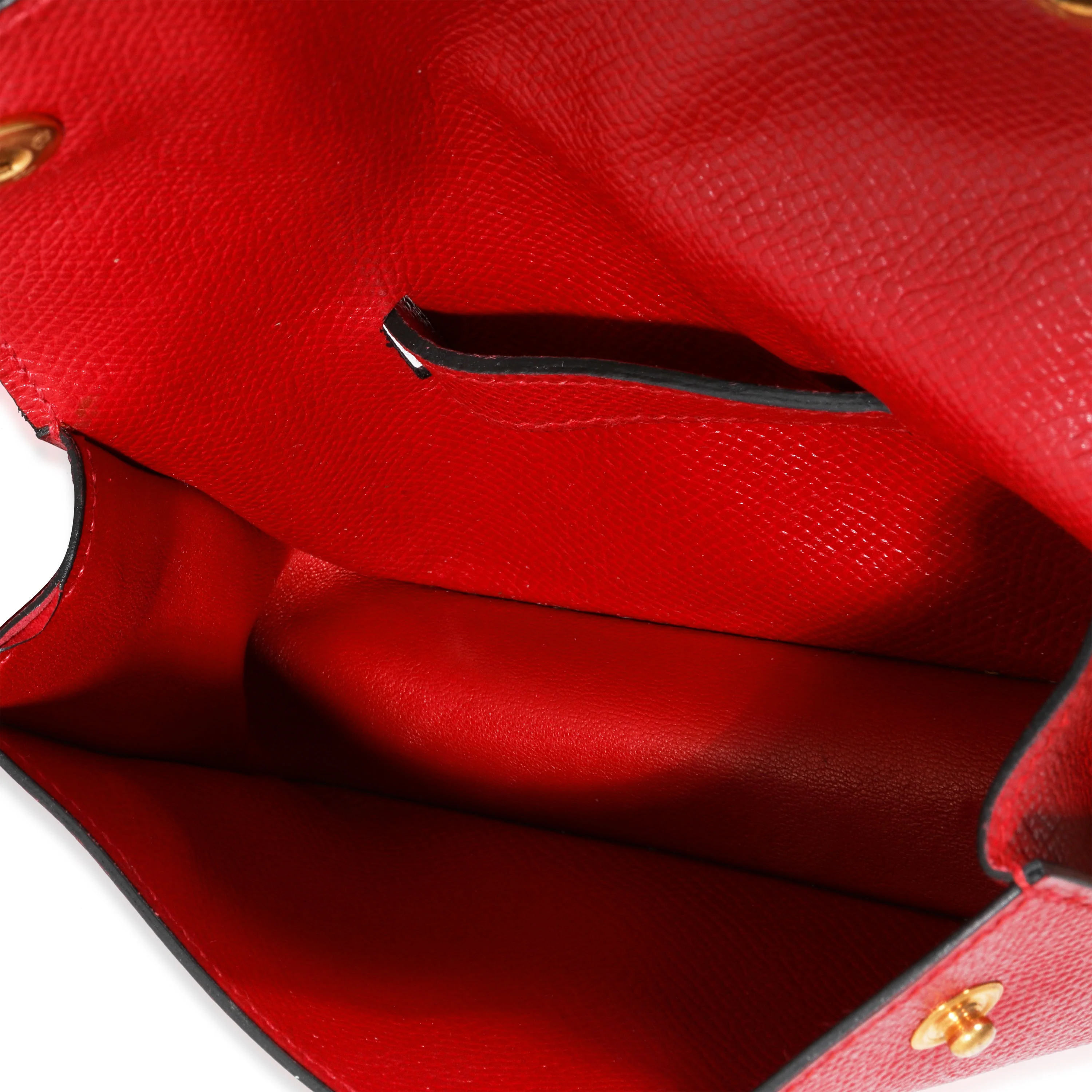 Hermès Vintage Rouge Vif Courchevel Pochette Belt Bag GHW - Image 4