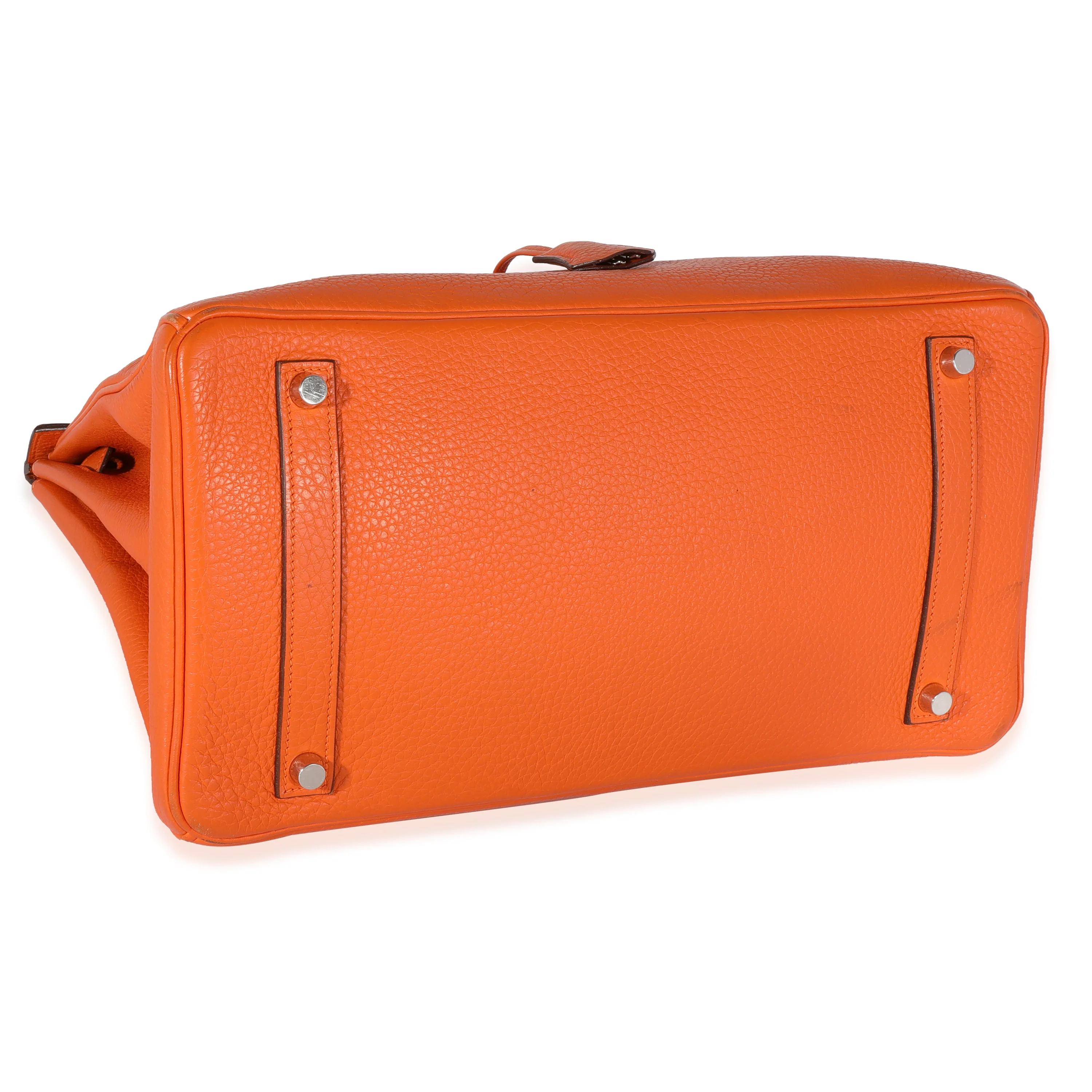 Orange Togo Birkin 35 PHW - Image 6