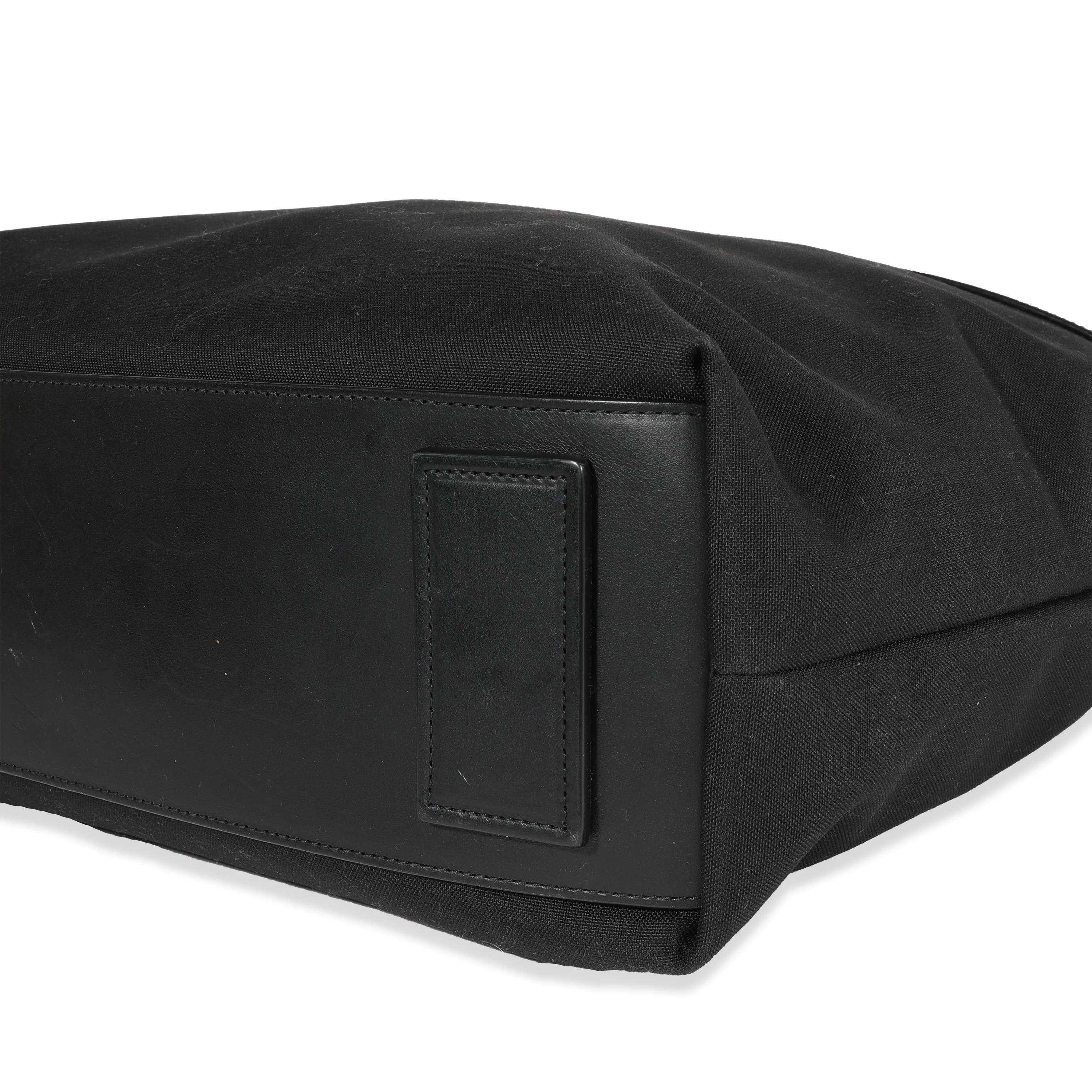 Black Canvas & Leather Tote - Image 6