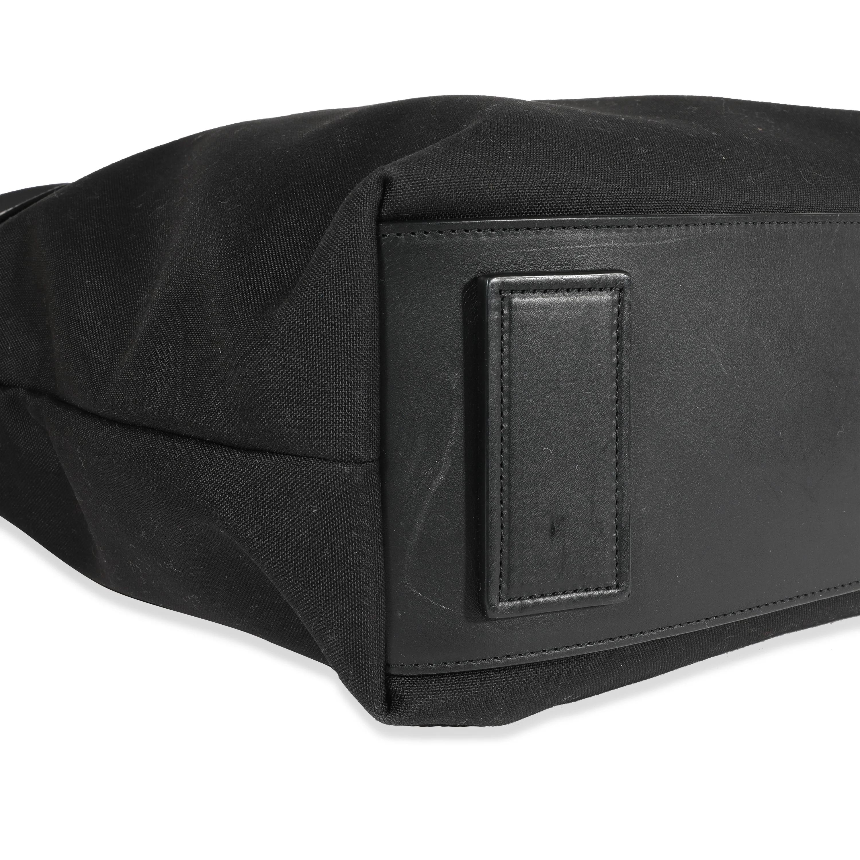 Black Canvas & Leather Tote - Image 7