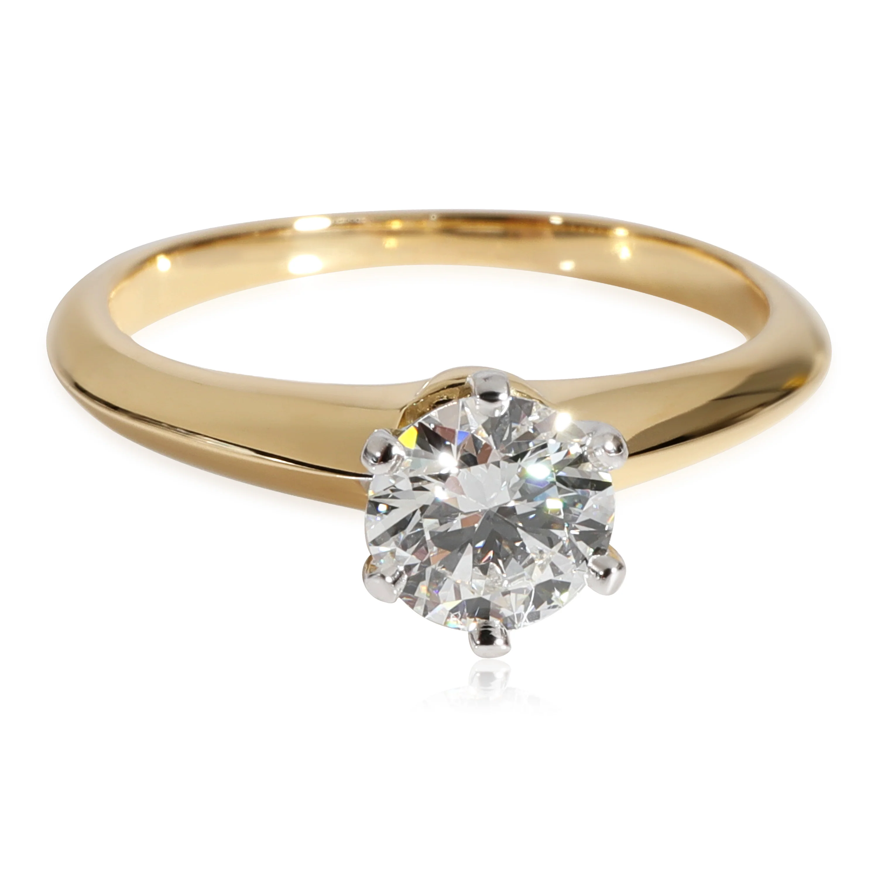 Tiffany & Co. Solitaire Ring in 18k Yellow Gold/Platinum 0.61 CTW