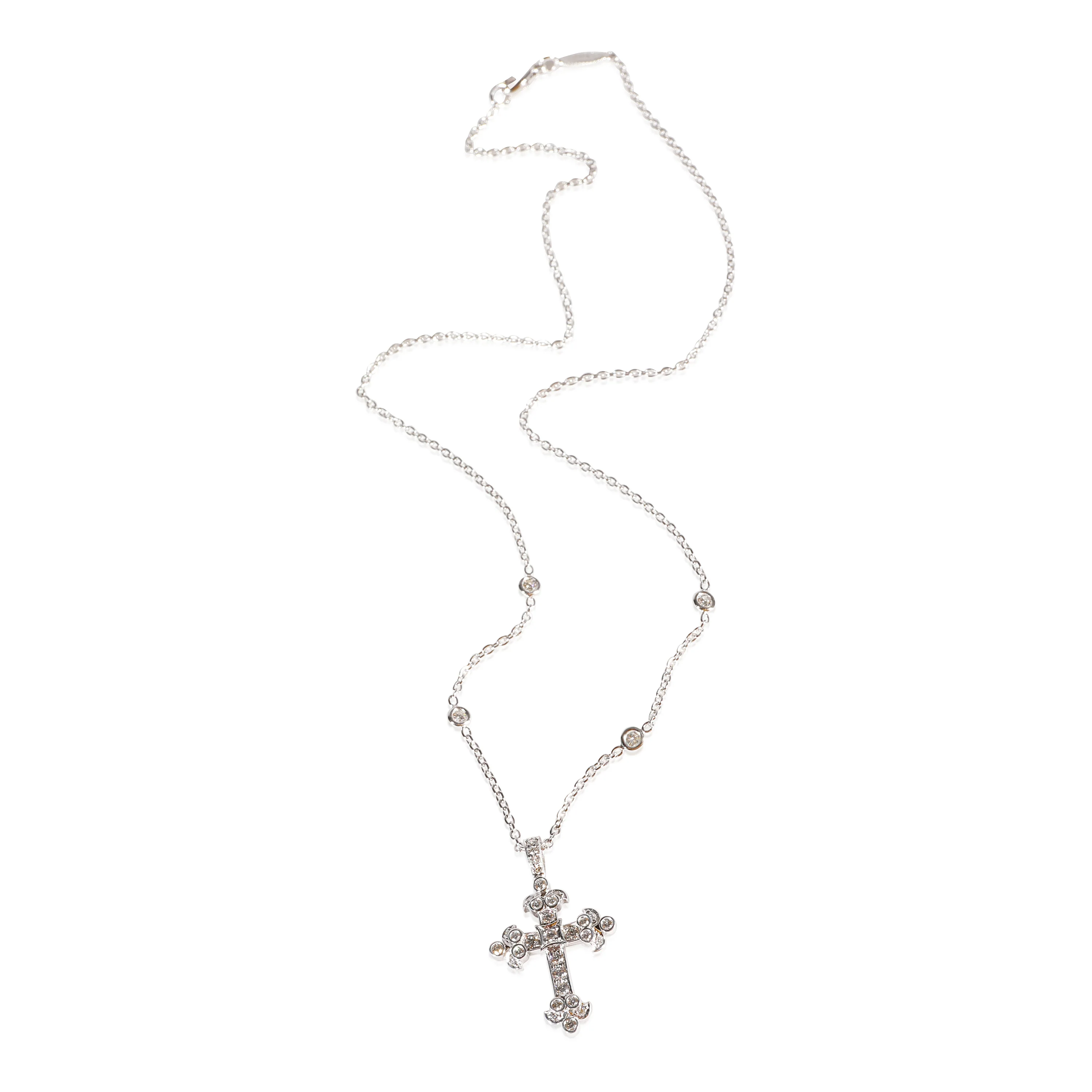 Penny Preville Diamond Cross Pendant in 18k White Gold 0.8 CTW - Image 3