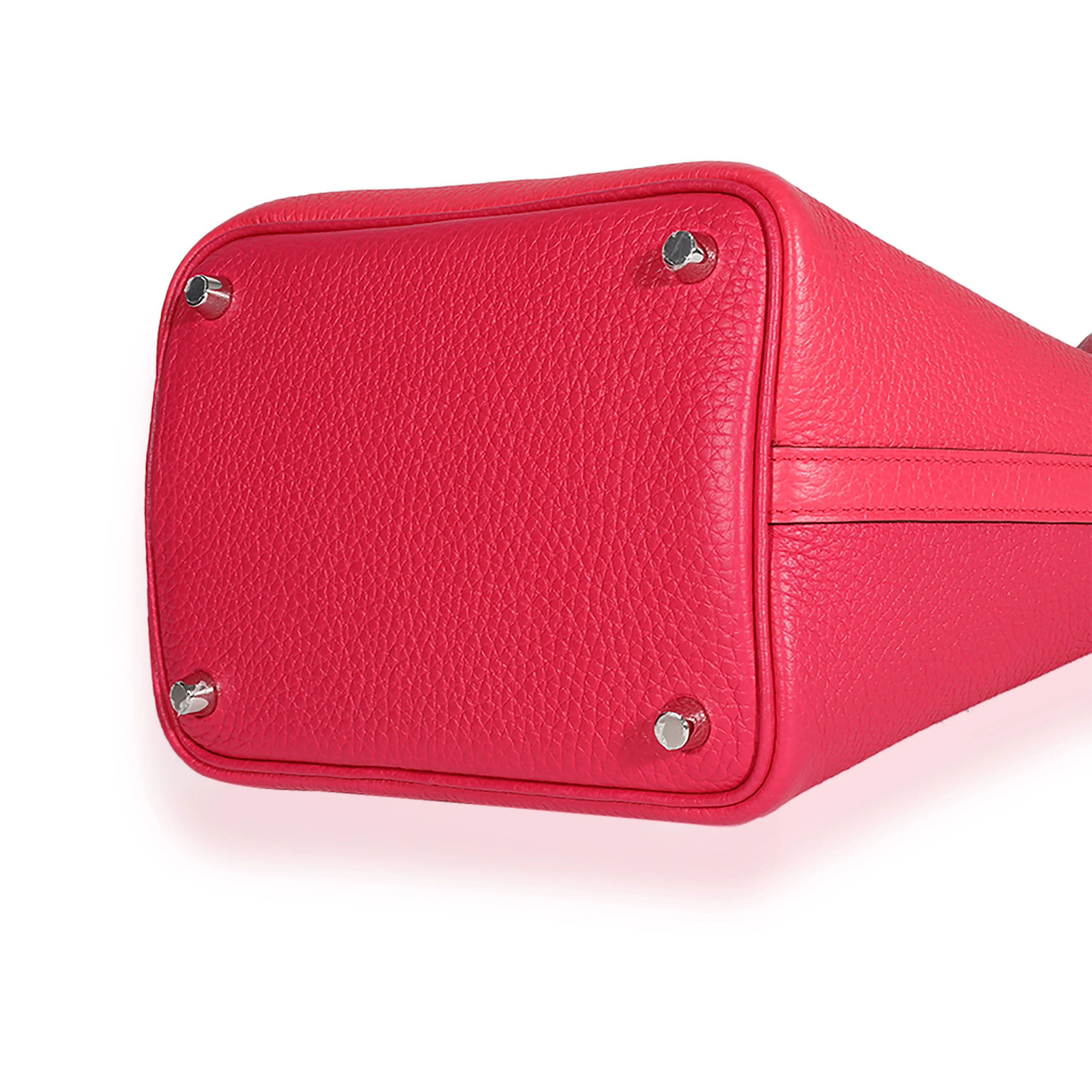 Hermès Rose Extreme, Rose Mexico, & Rouge De Coeur Clémence Picotin Lock 18 PHW - Image 6