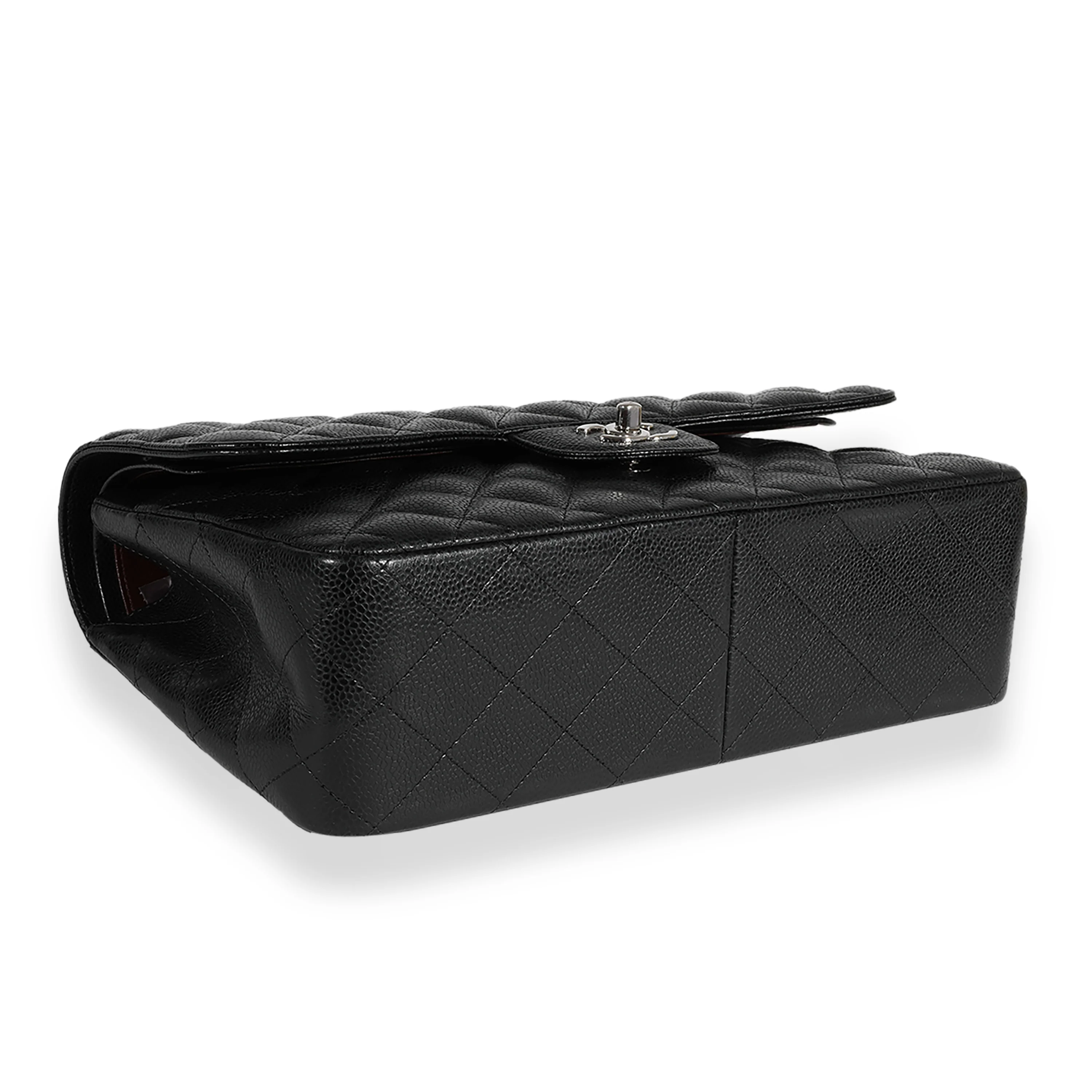 Chanel Black Quilted Caviar Jumbo Classic Double Flap Bag - Image 3