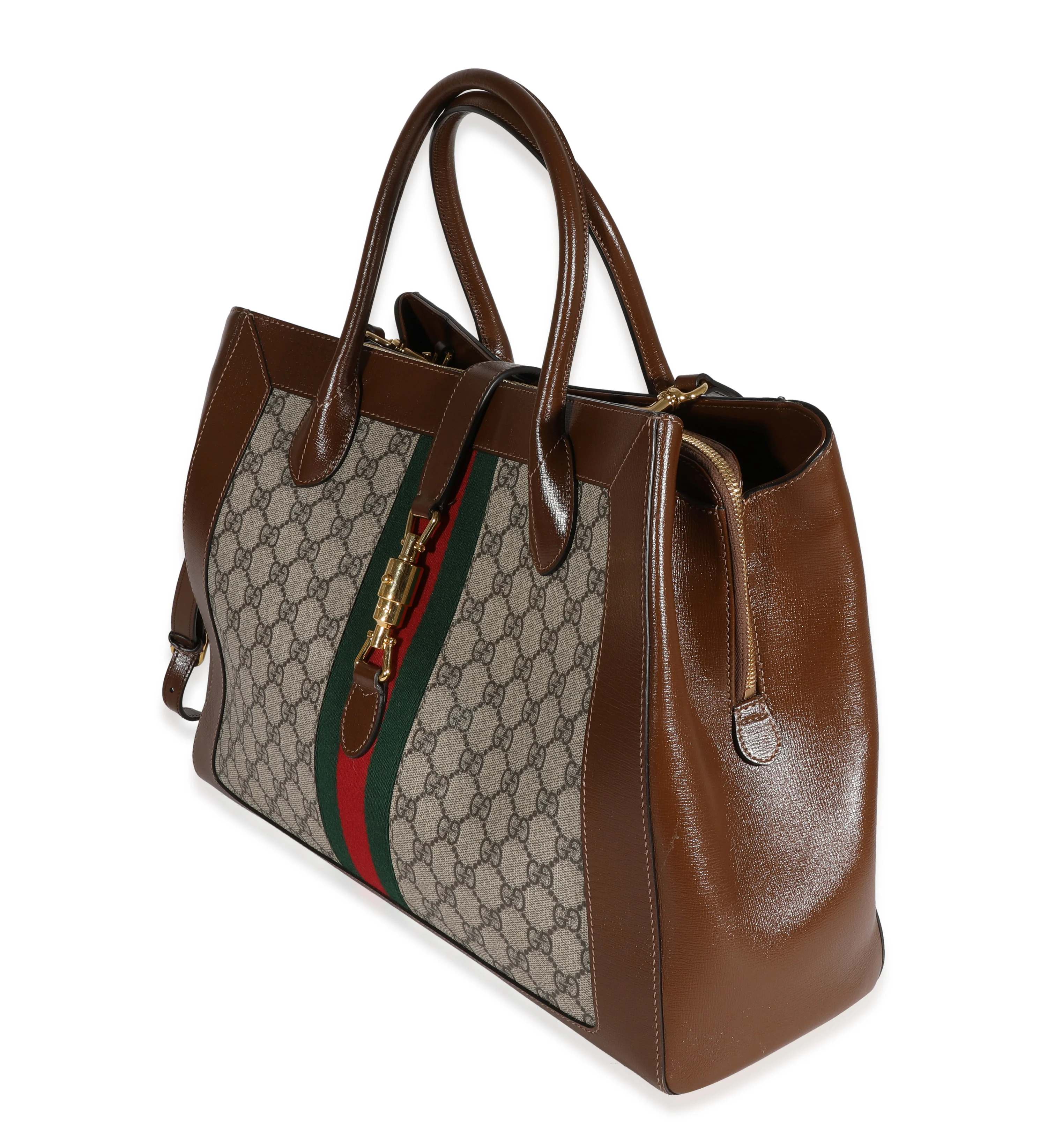 Gucci GG Supreme & Web Jackie 1961 Large Tote - Image 2