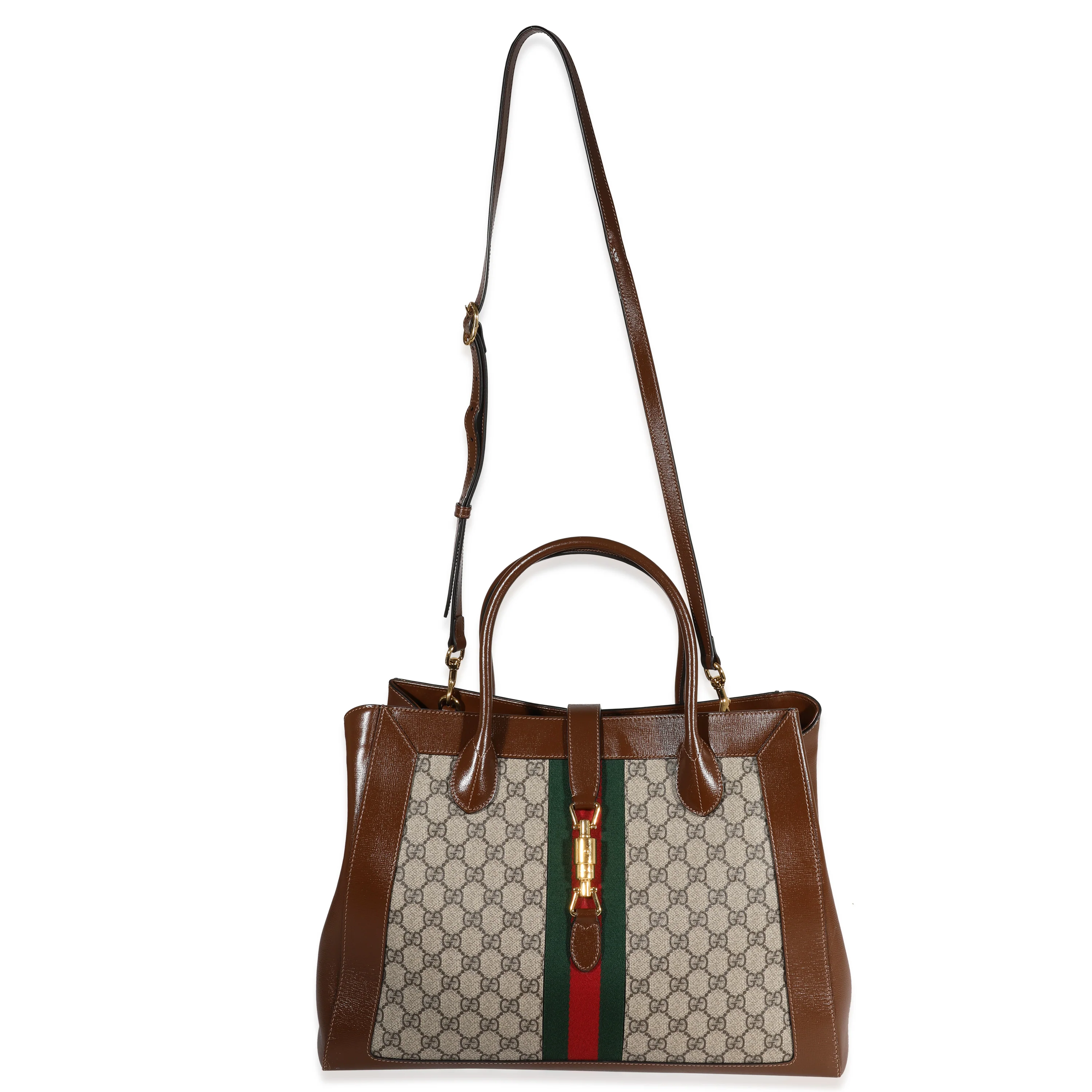 Gucci GG Supreme & Web Jackie 1961 Large Tote - Image 4