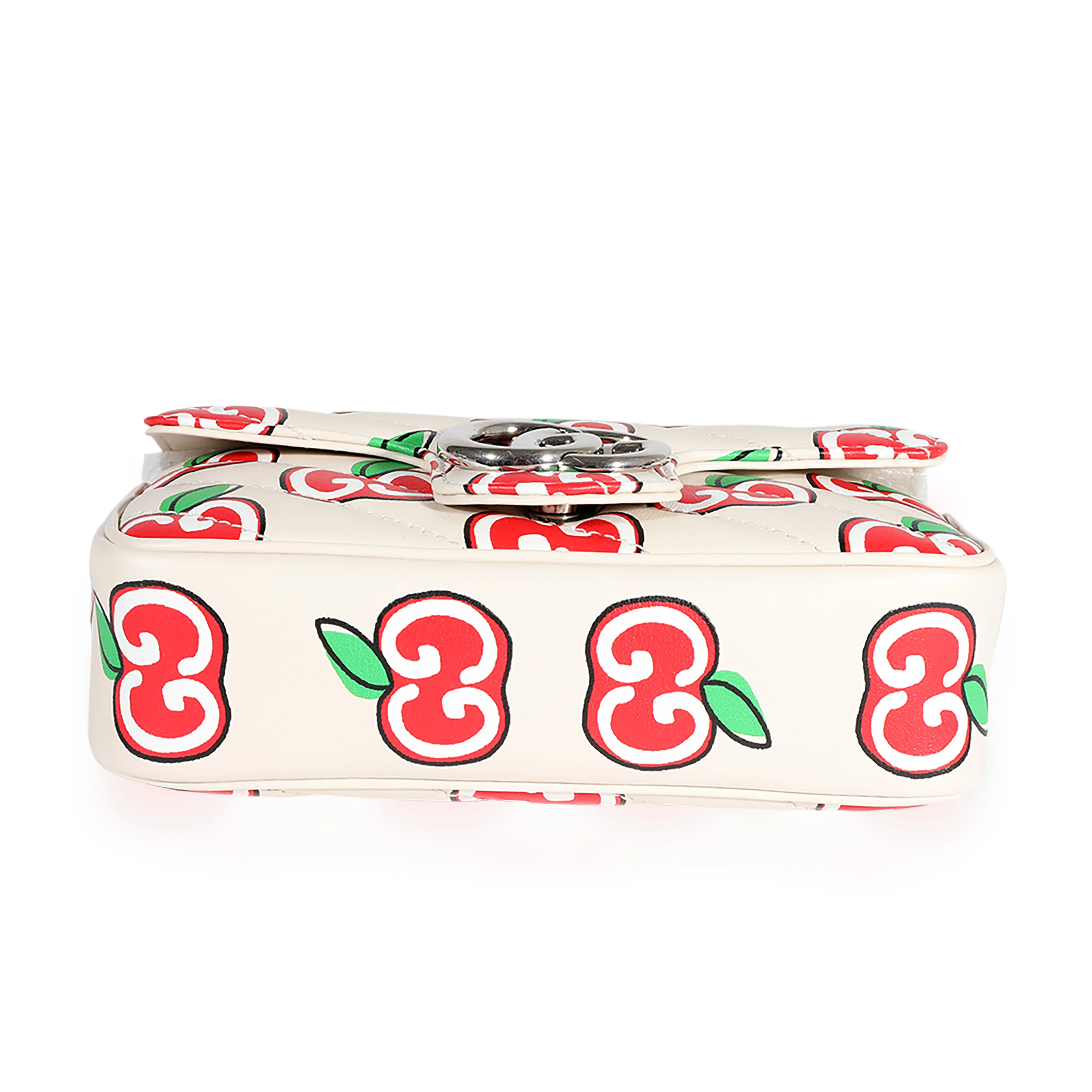 GG Apple White Matelassé Super Mini Marmont Bag - Image 6