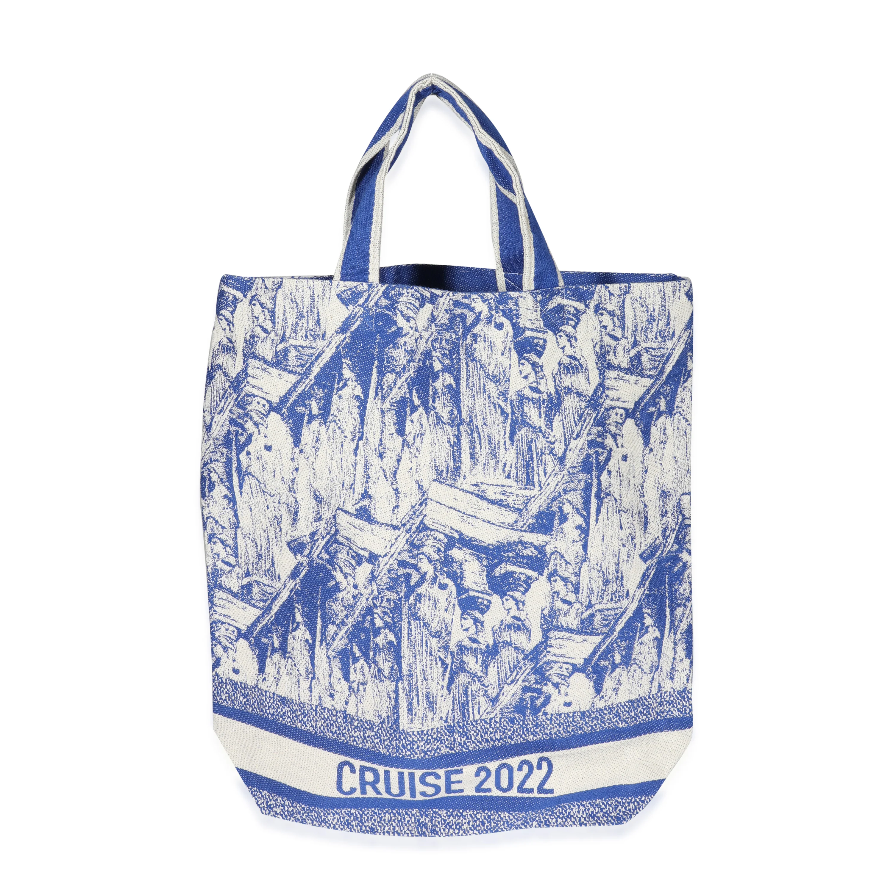 Dior Blue Cruise 2022 Print Canvas Tote - Image 3