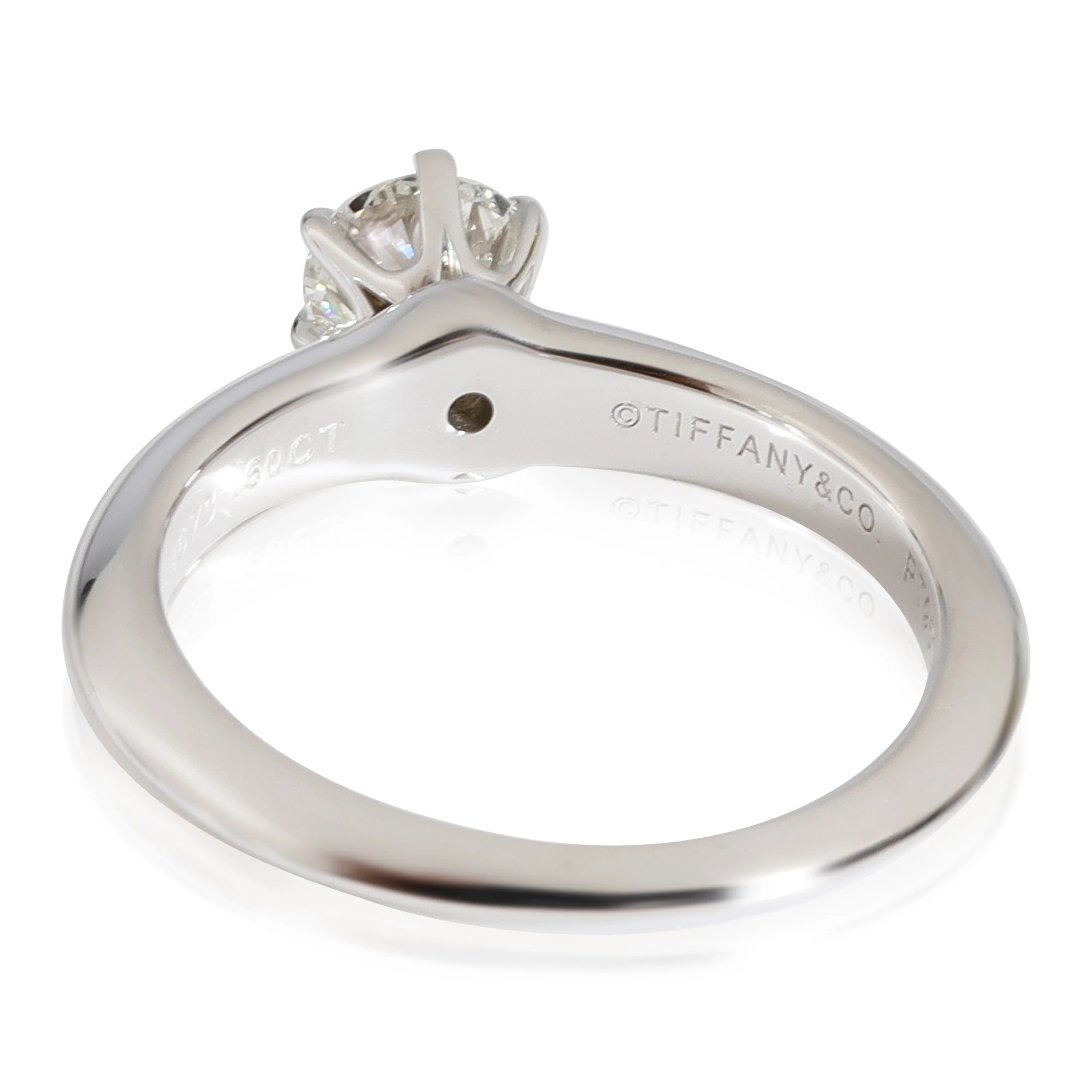 Tiffany & Co. Diamond Solitaire Engagement Ring in Platinum G VVS2 0.50 CT - Image 2
