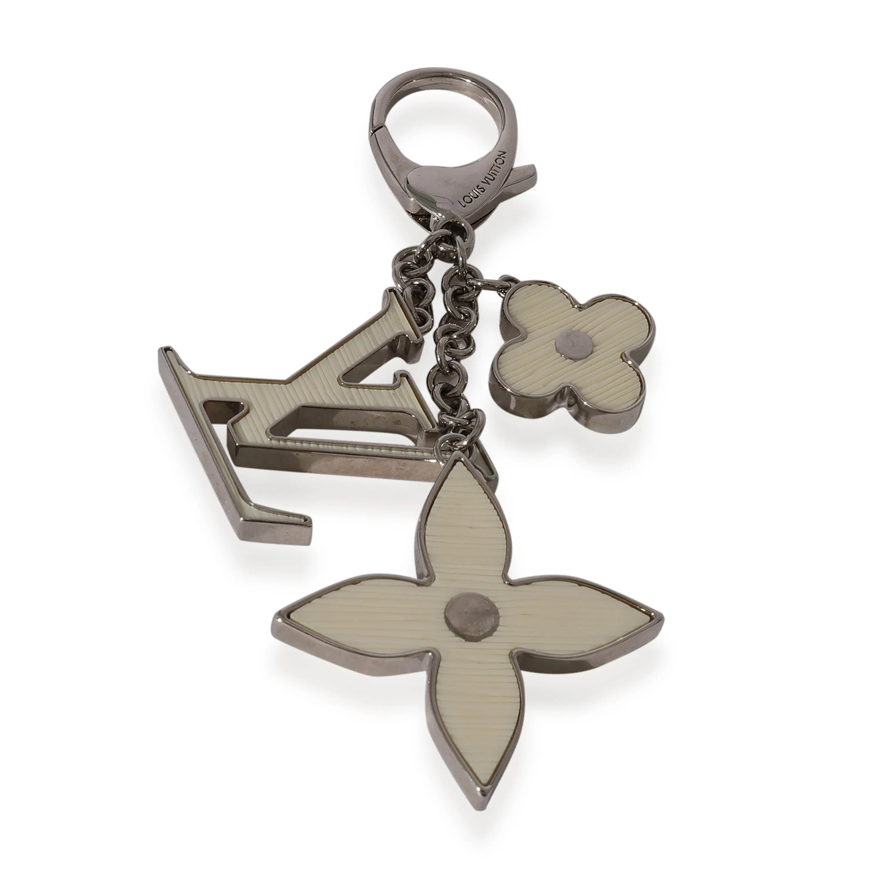 Louis Vuitton Silver Tone White Fleur De Epi Bag Charm - Image 3