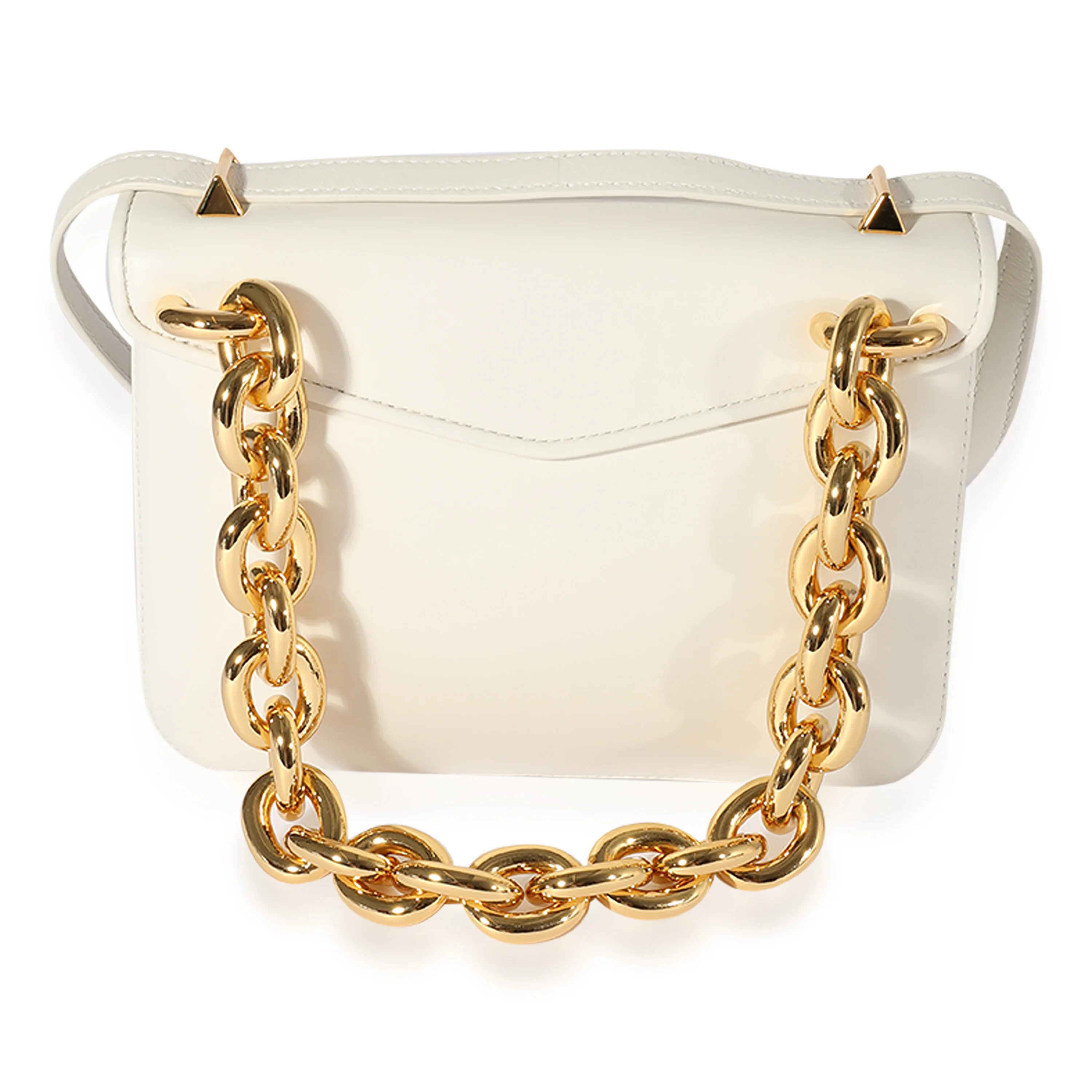 Bottega Veneta White Smooth Leather Mount Bag - Image 3