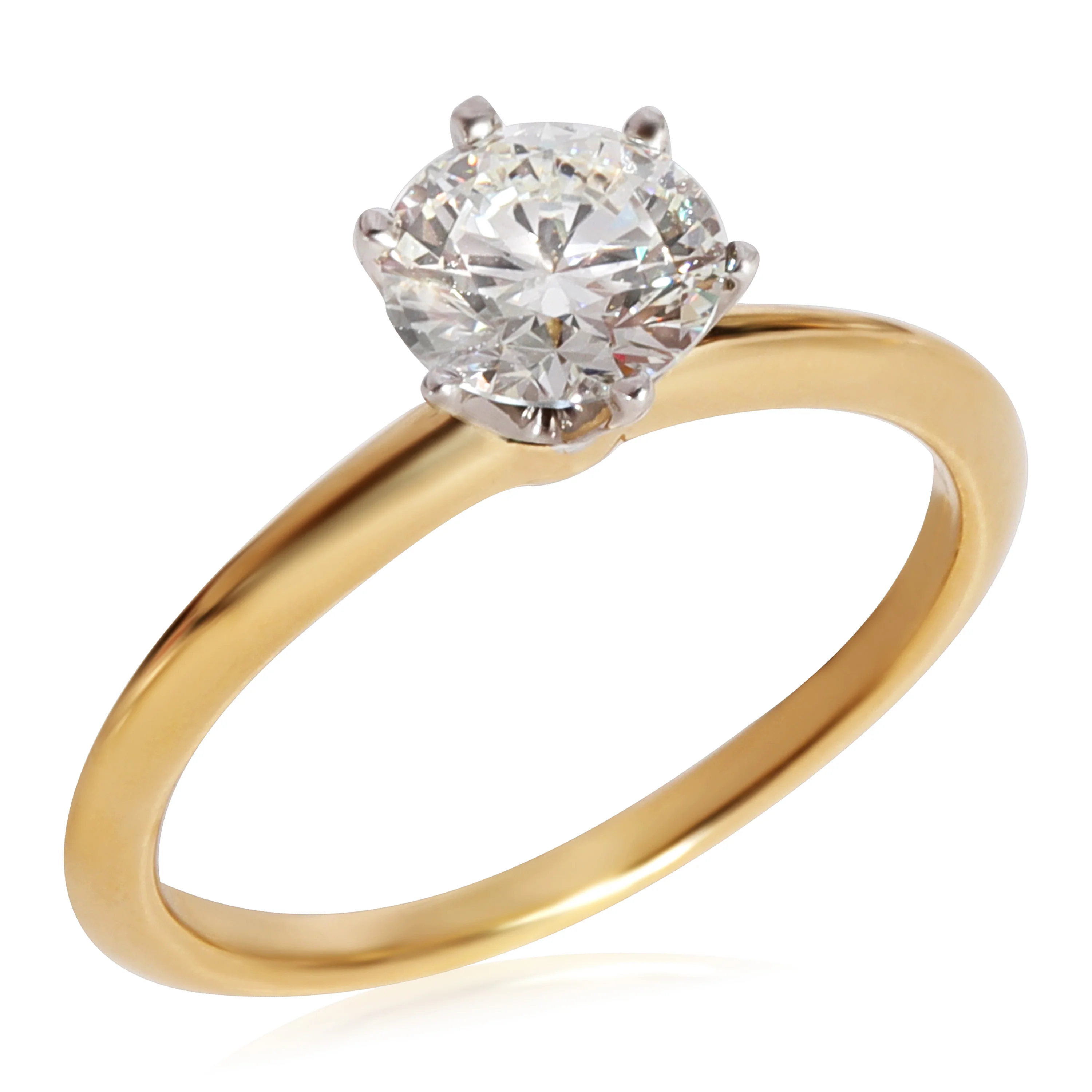 Tiffany & Co. The Tiffany Solitaire Ring in 18K Yellow Gold/Plat 1.05 CTW - Image 4