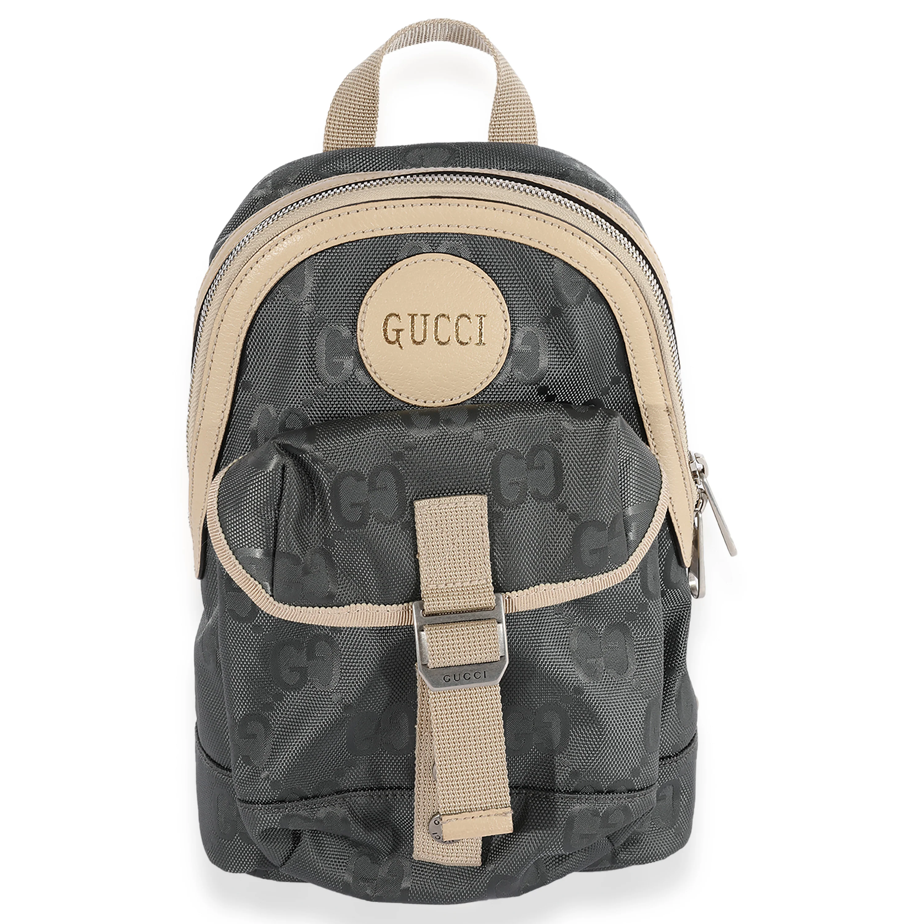 Gucci Gray GG ECONYL Nylon & Canvas Off The Grid Sling Backpack