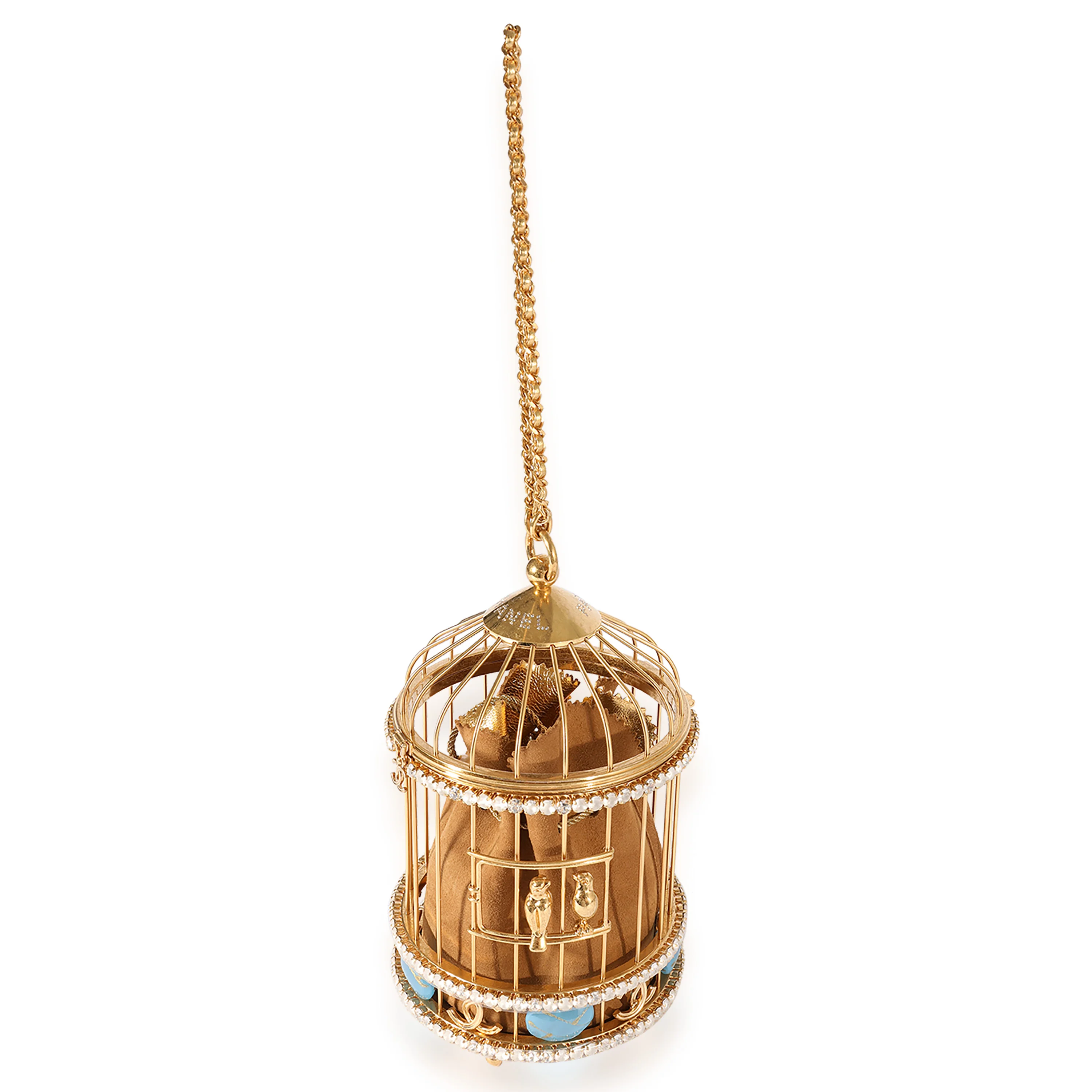 Chanel Runway Gold-Tone Metal & Crystal Bird Cage Minaudière - Image 2