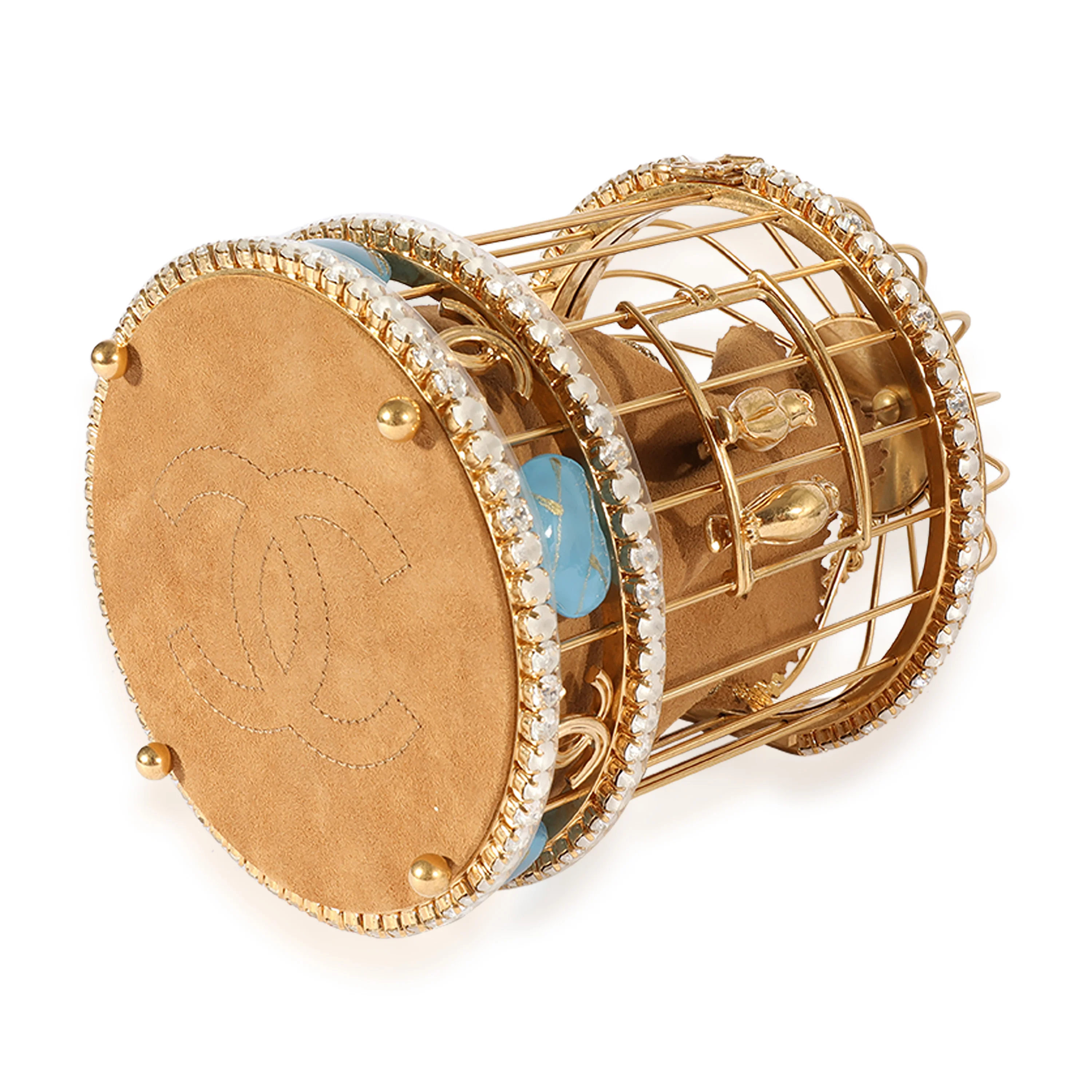 Chanel Runway Gold-Tone Metal & Crystal Bird Cage Minaudière - Image 4