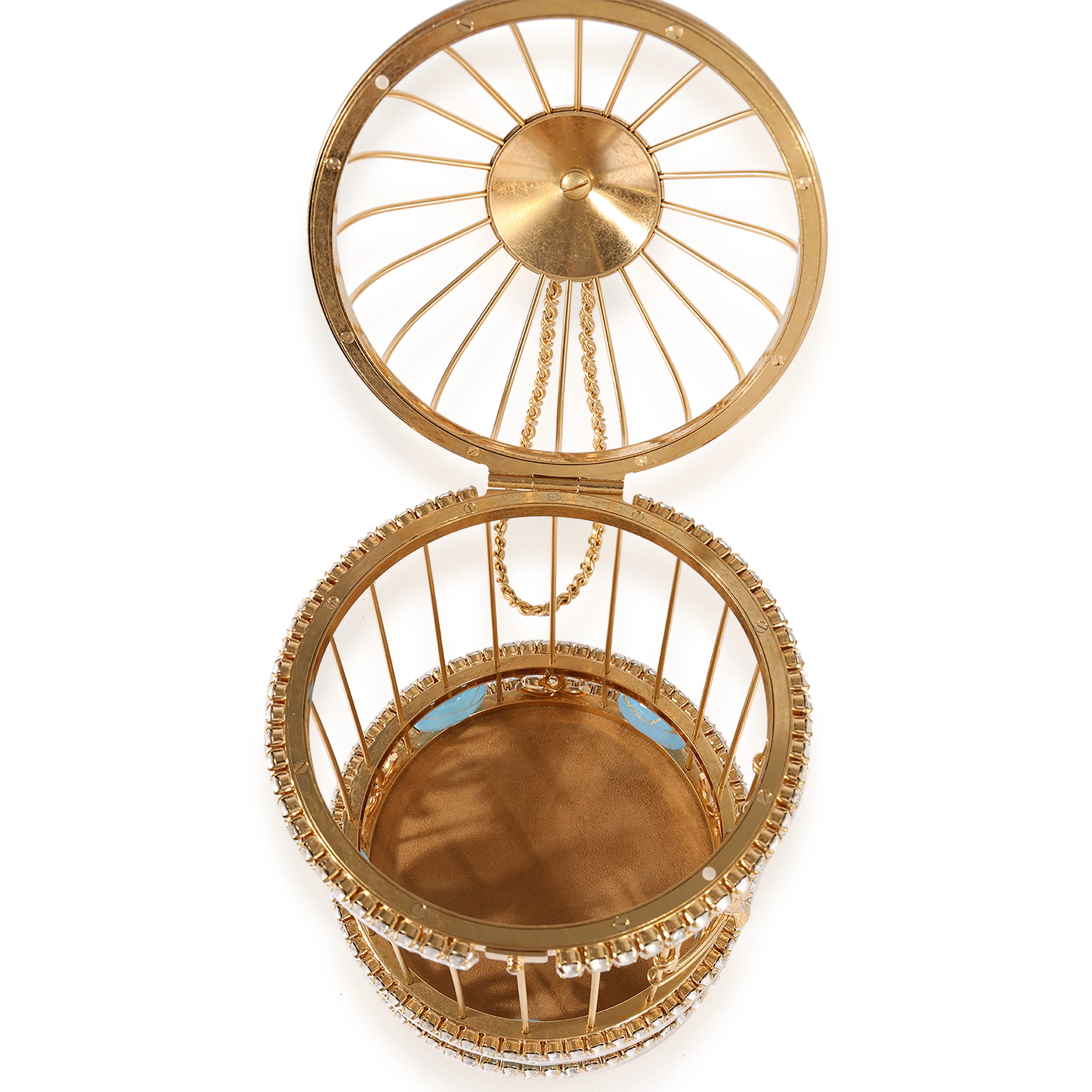 Chanel Runway Gold-Tone Metal & Crystal Bird Cage Minaudière - Image 5