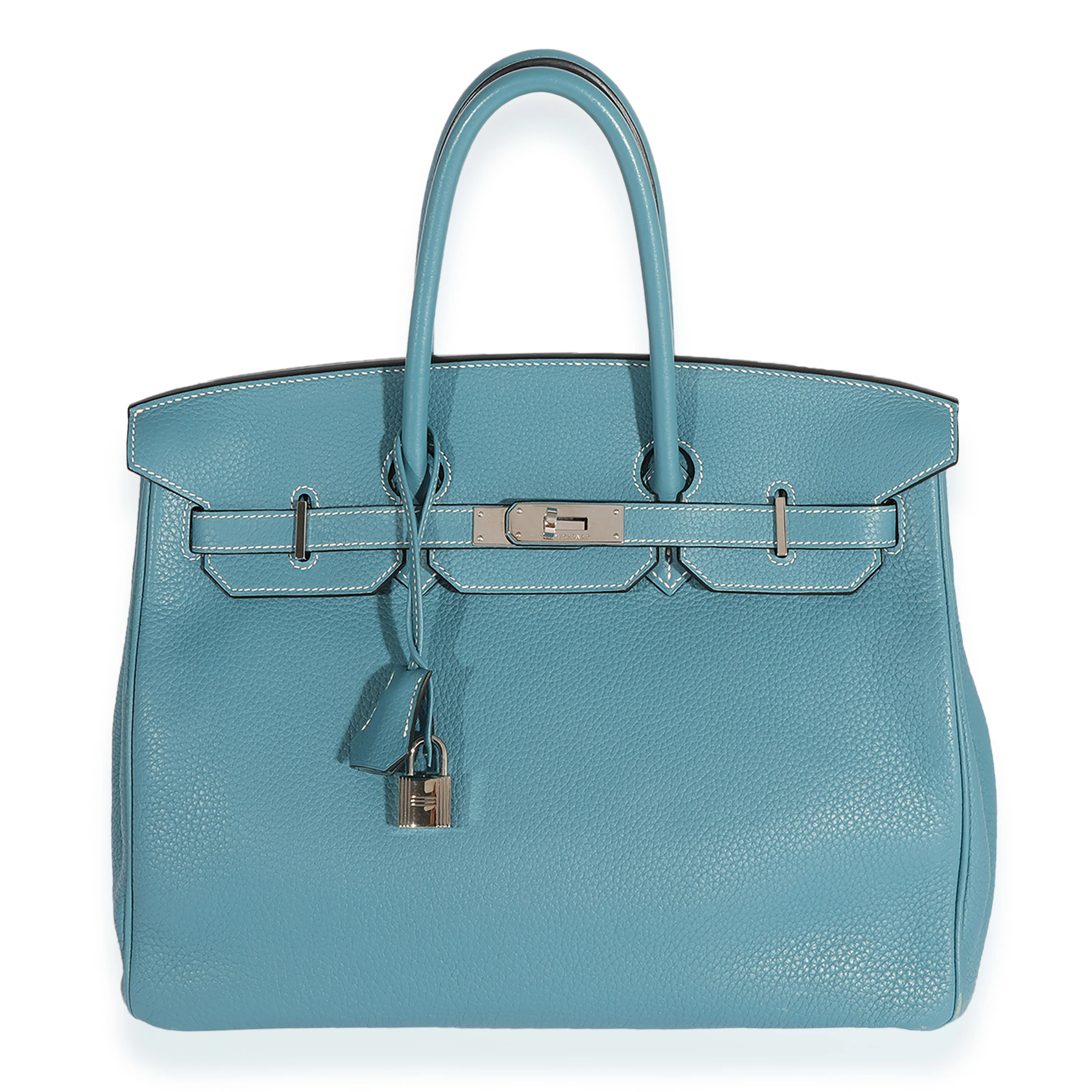 Hermès Bleu Jean Clémence Birkin 35 PHW