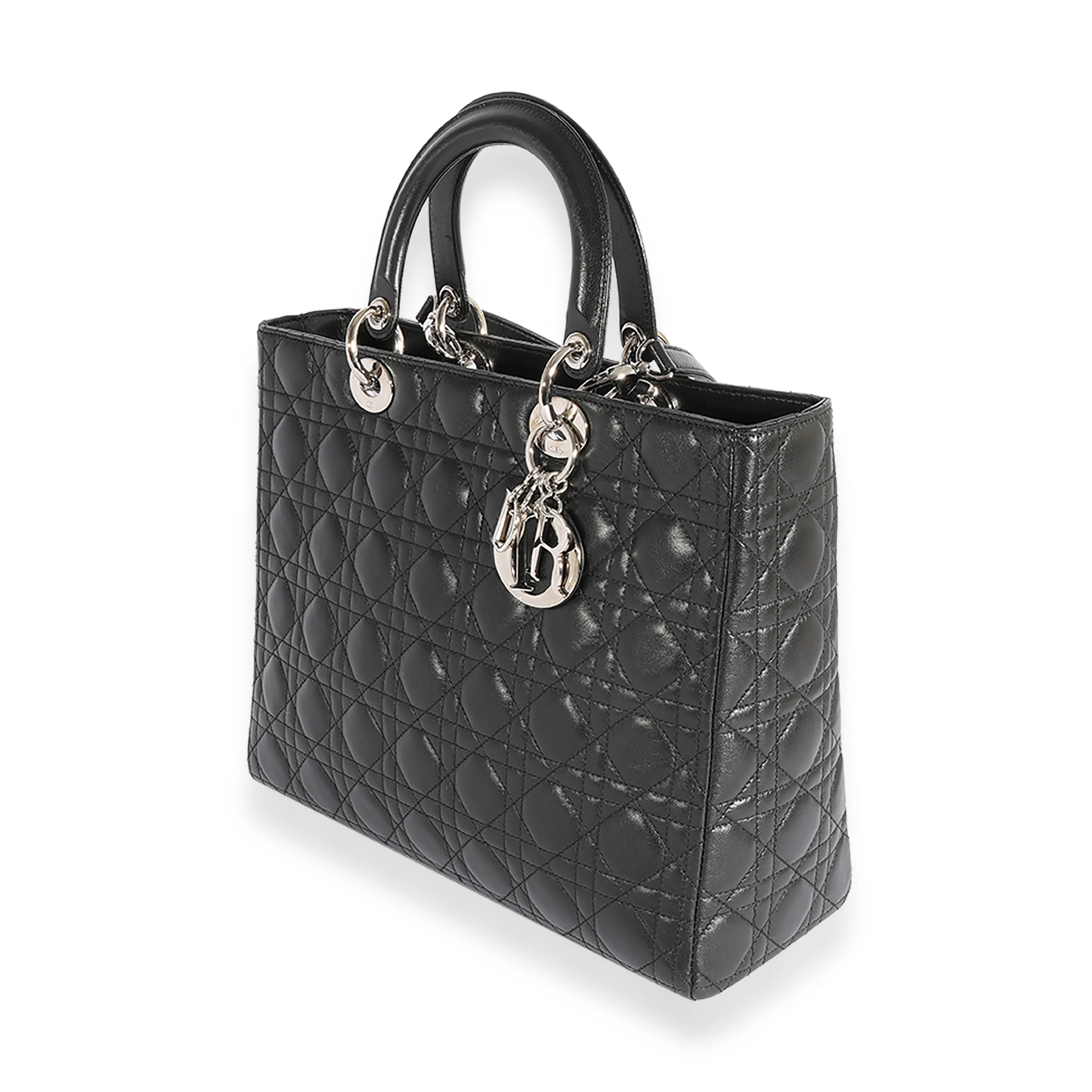 Christian Dior Black Cannage Lambskin Large Lady Dior Tote - Image 2