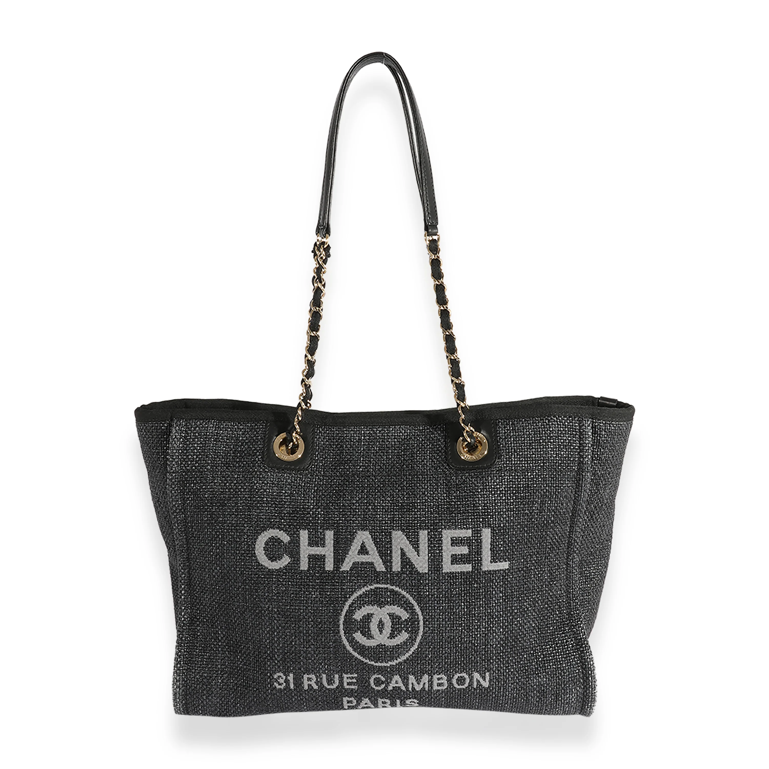 Chanel Blue Raffia Small Deauville Tote