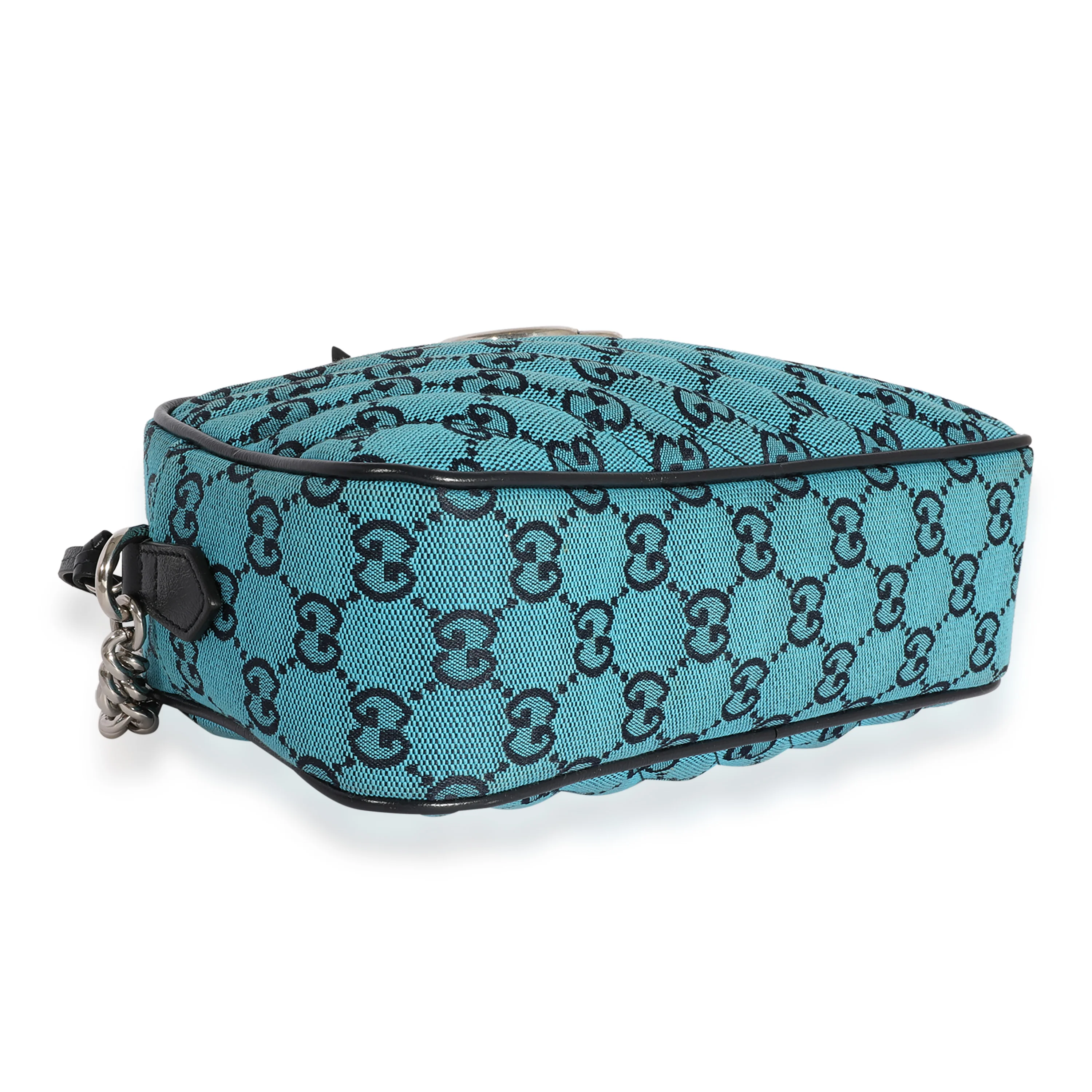 Gucci Blue GG Matelassé Denim Small Marmont Shoulder Bag - Image 7