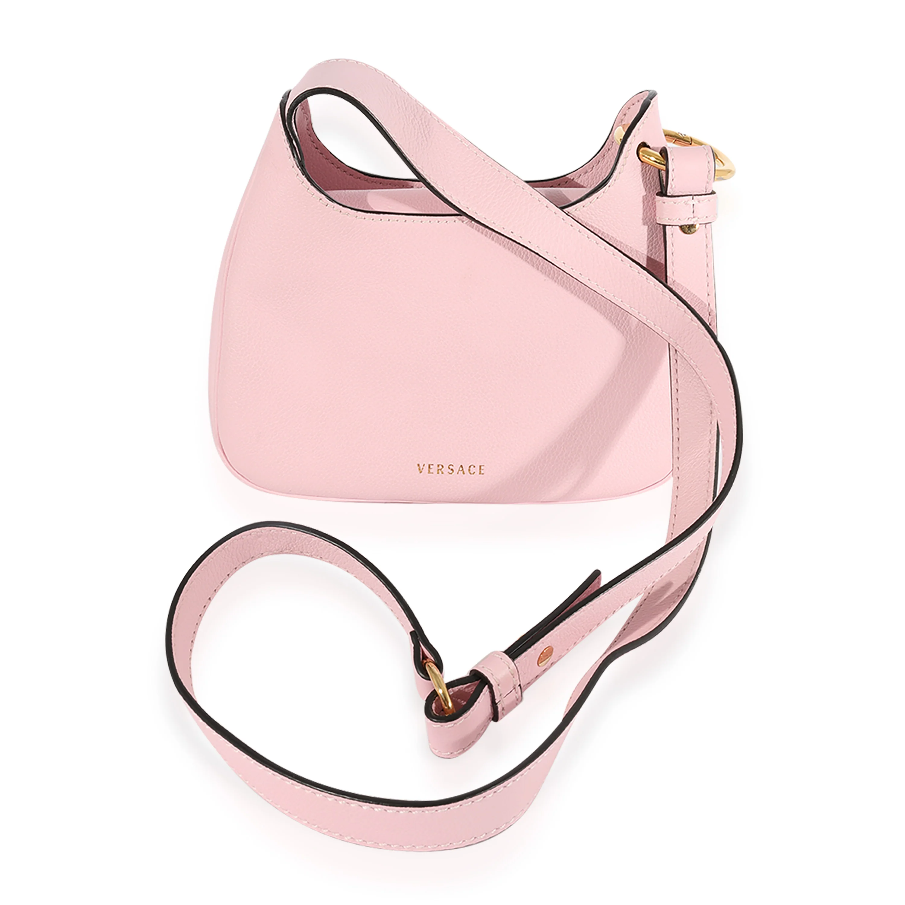 Versace Pale Pink Grained Leather Medusa Crossbody - Image 3