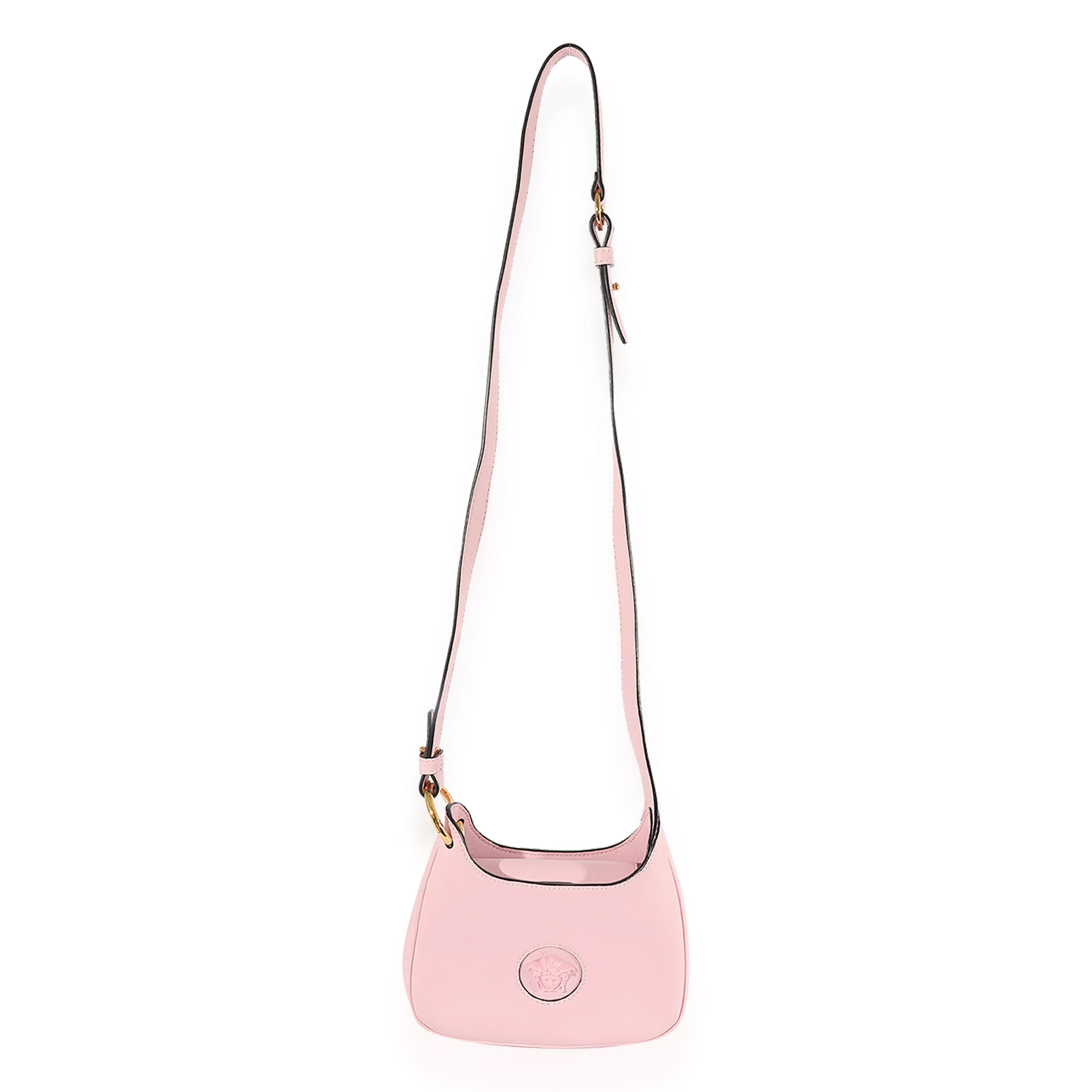 Versace Pale Pink Grained Leather Medusa Crossbody - Image 4